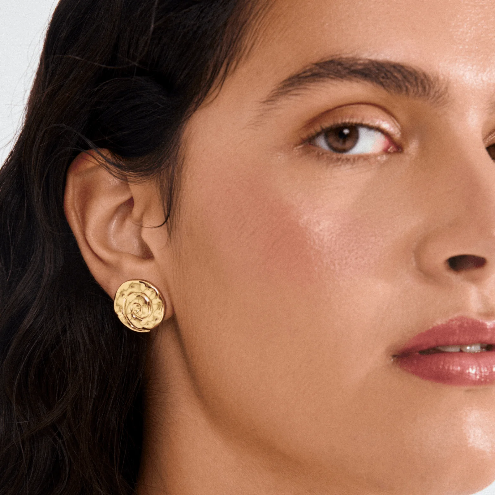 Pilgrim Haze Gold Large Stud Earrings - Image 2