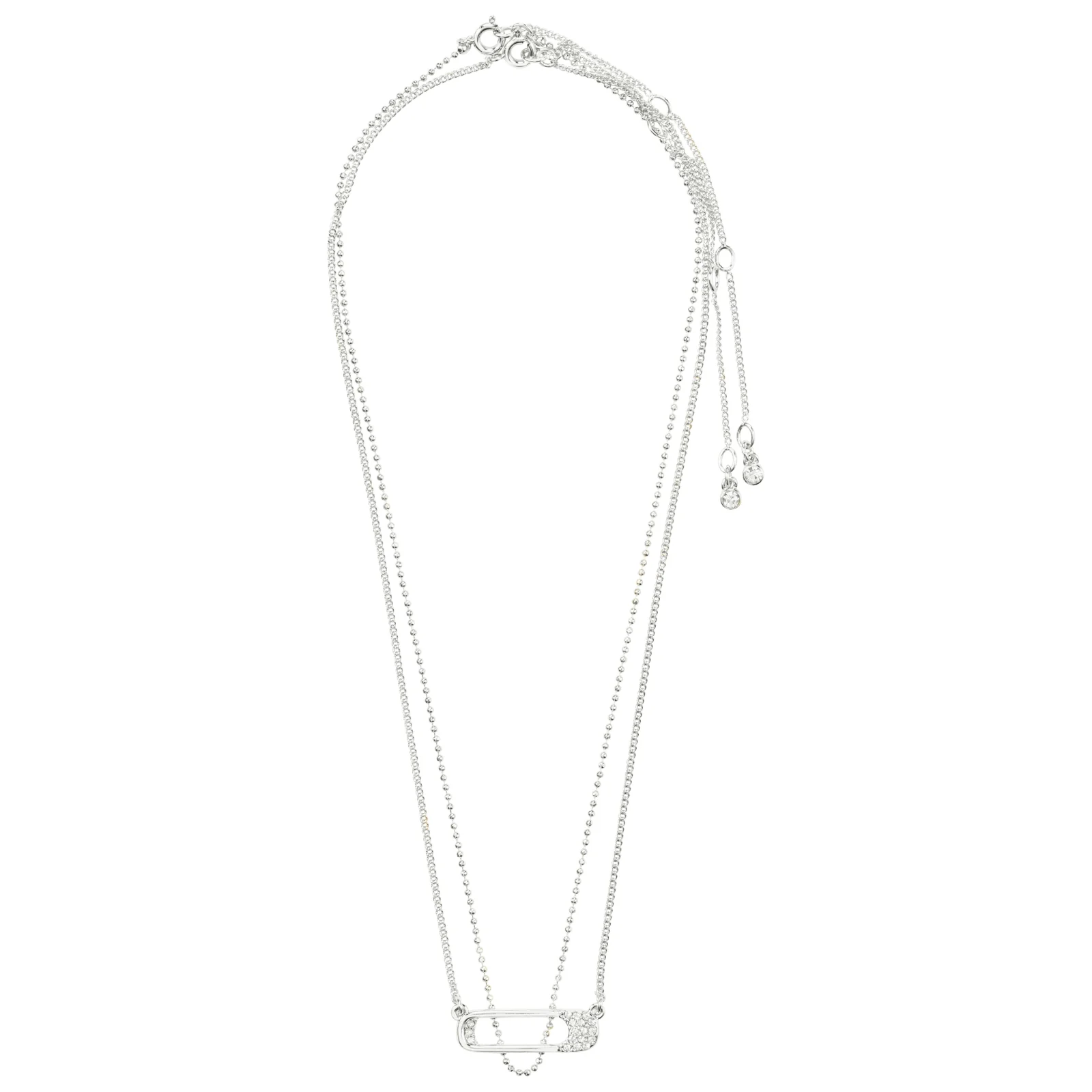 Pilgrim Instant Silver 2 in 1 Safety Pin Necklace - Image 2