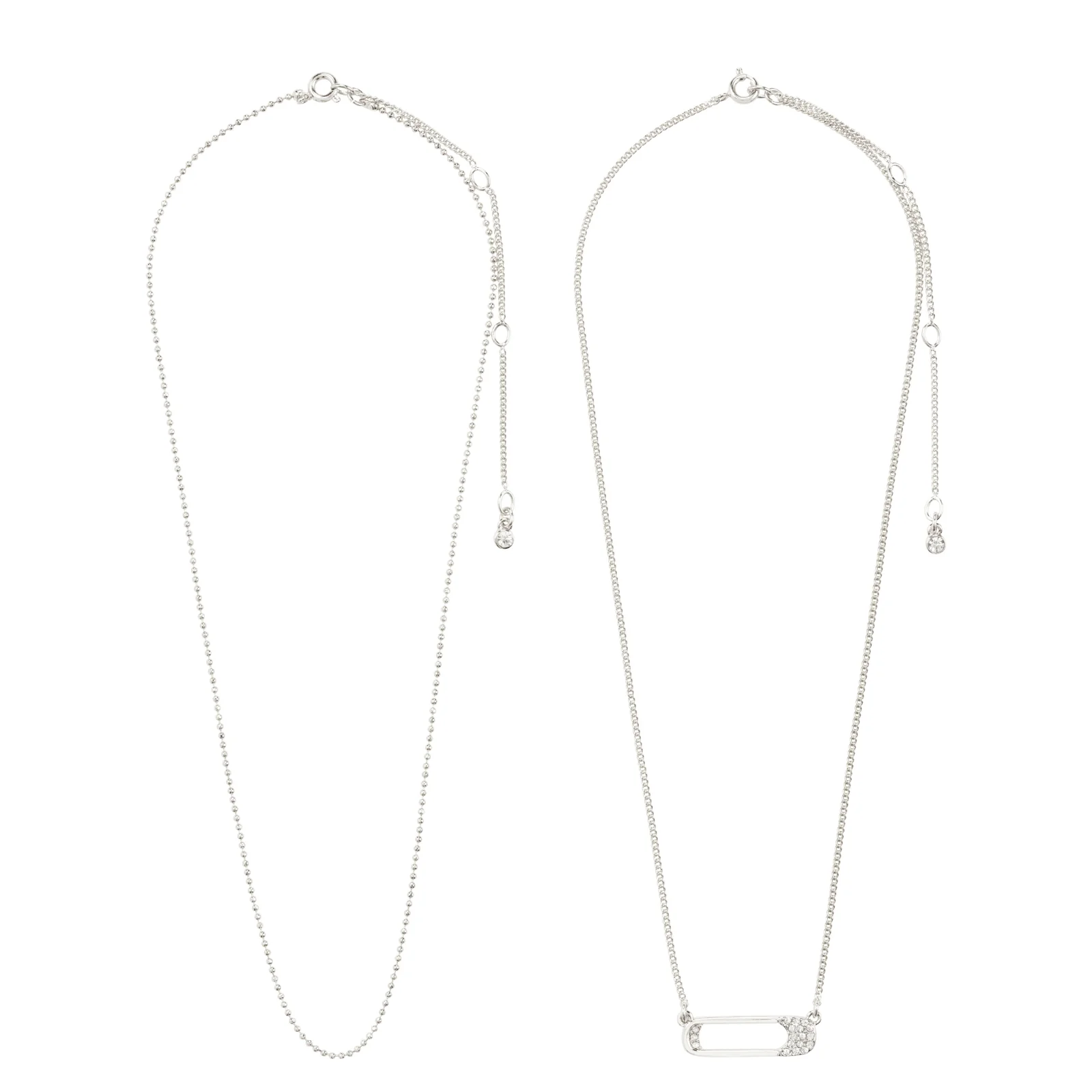 Pilgrim Instant Silver 2 in 1 Safety Pin Necklace - Image 3
