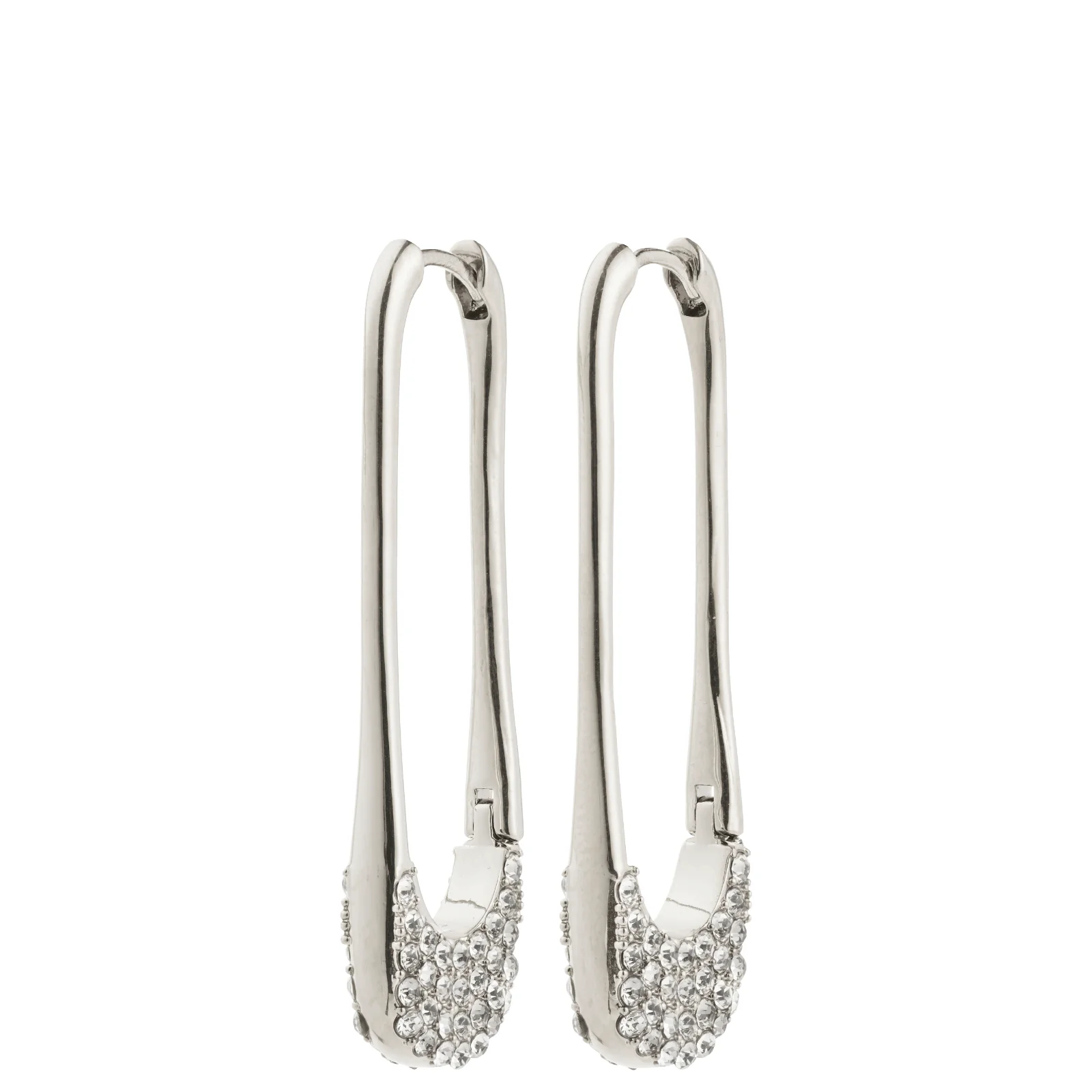 Pilgrim Instant Silver Safety Pin Hoop Earrings