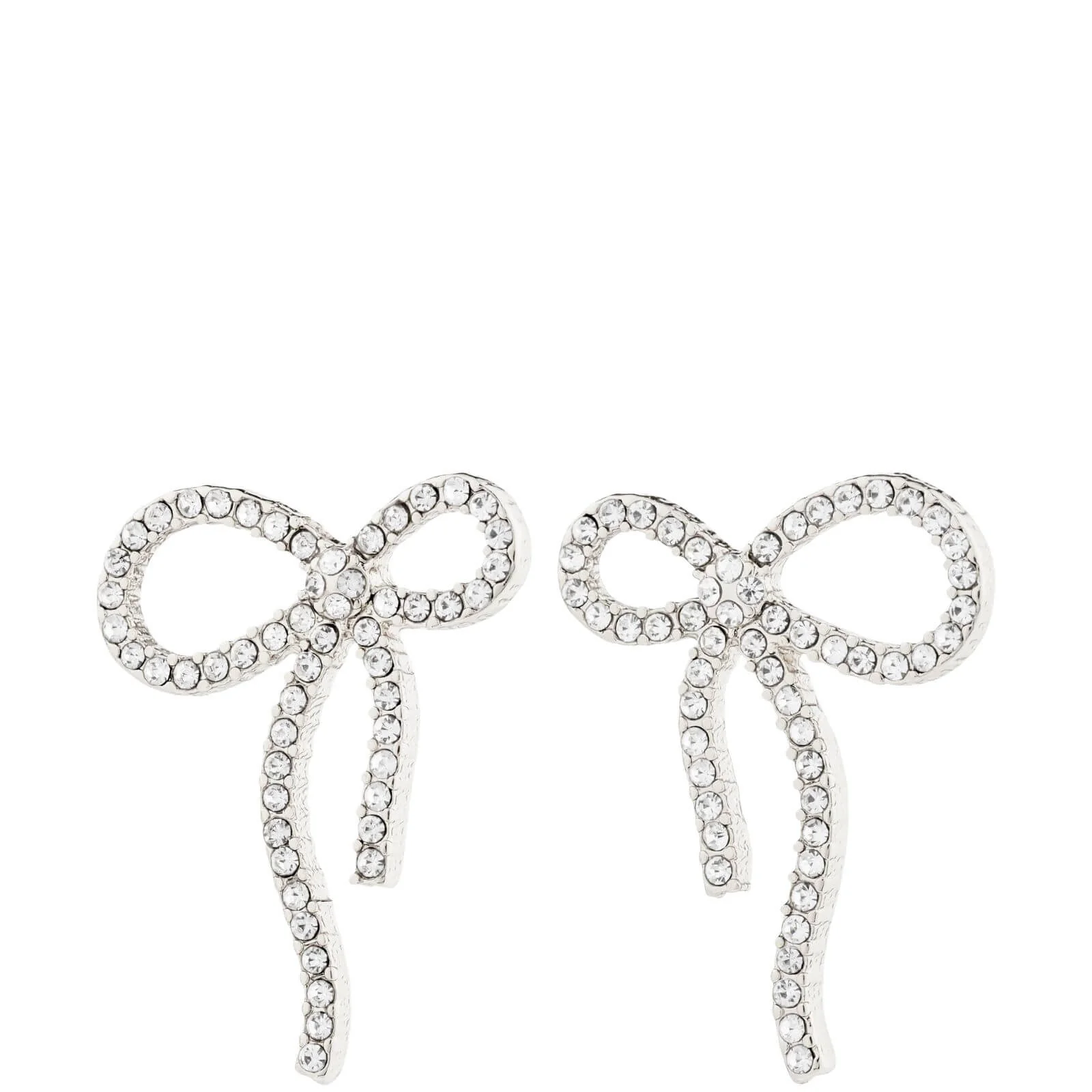 Pilgrim Jolanta Silver Crystal Bow Stud Earrings