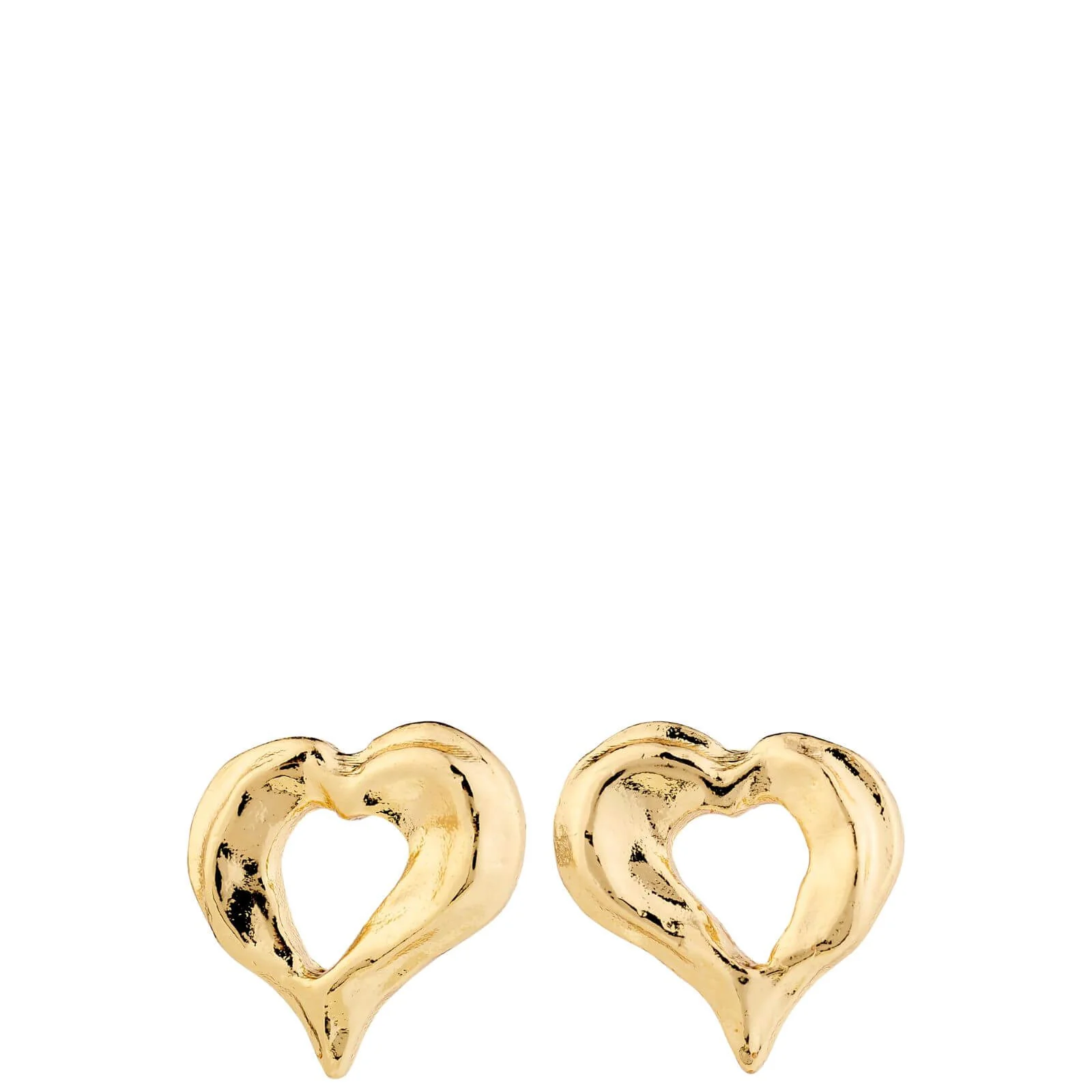 Pilgrim Tide Gold Small Heart Stud Earrings