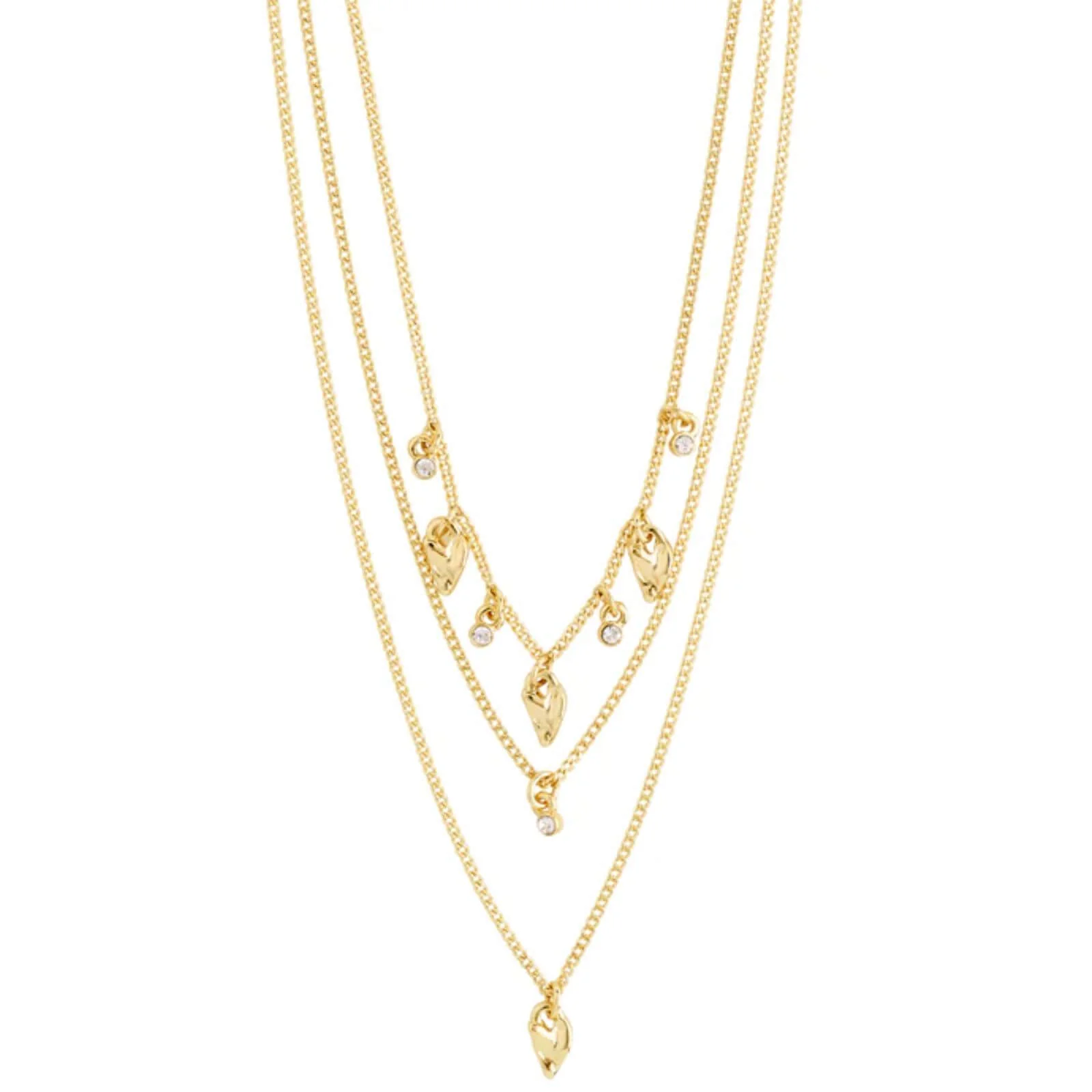 Pilgrim Jules Gold Triple Layer Necklace