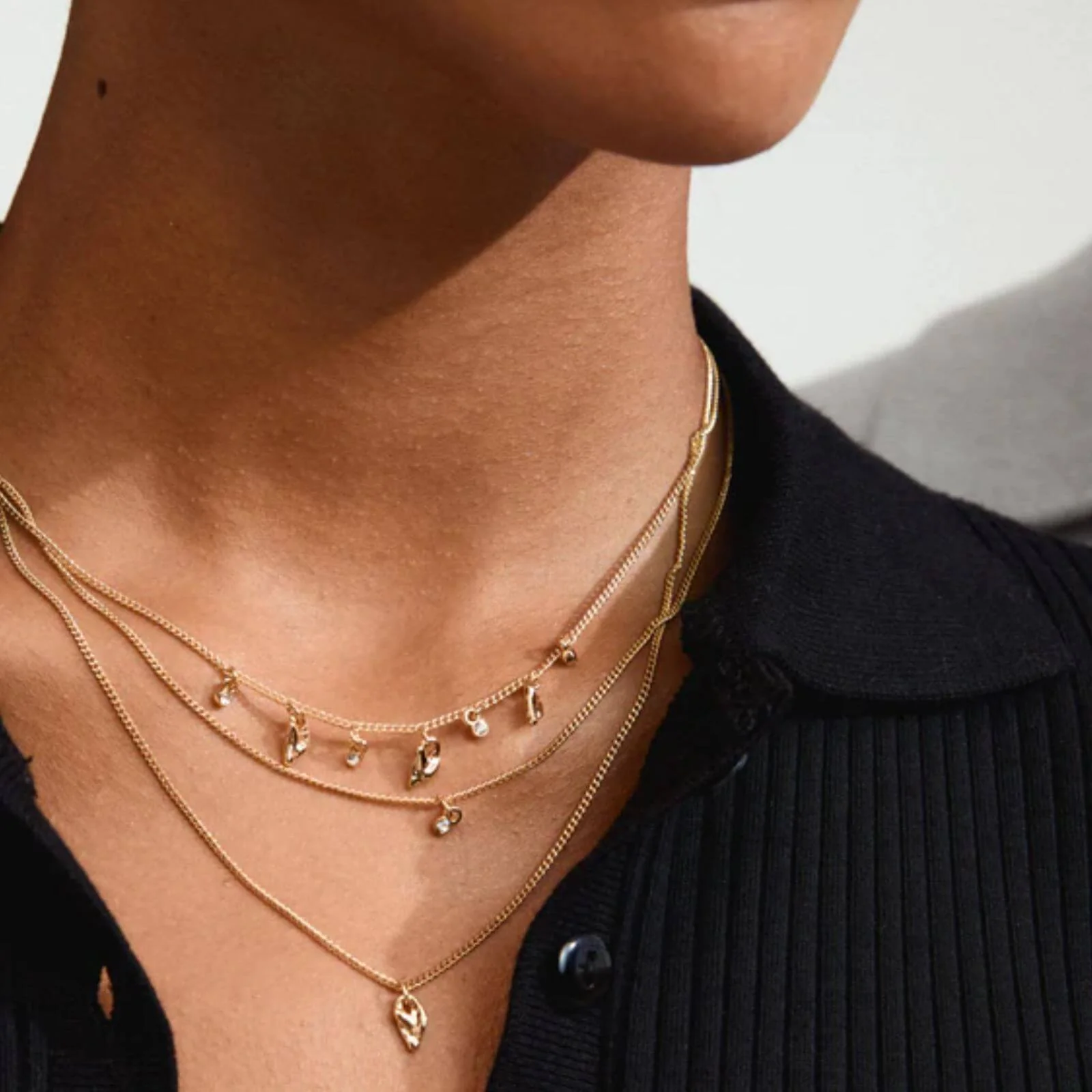 Pilgrim Jules Gold Triple Layer Necklace - Image 3