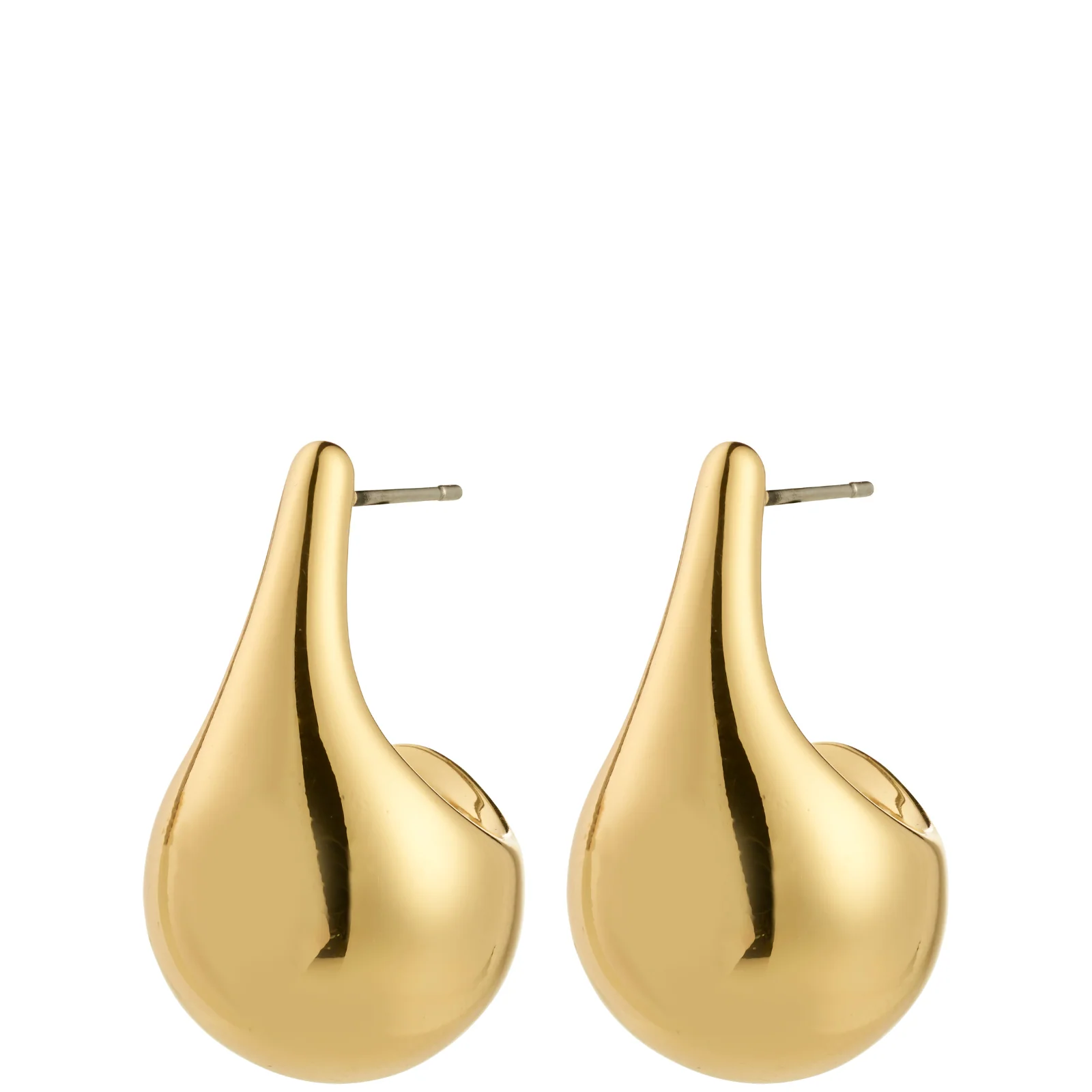 Pilgrim Juniper Gold Long Drop Dome Half Hoop Earrings