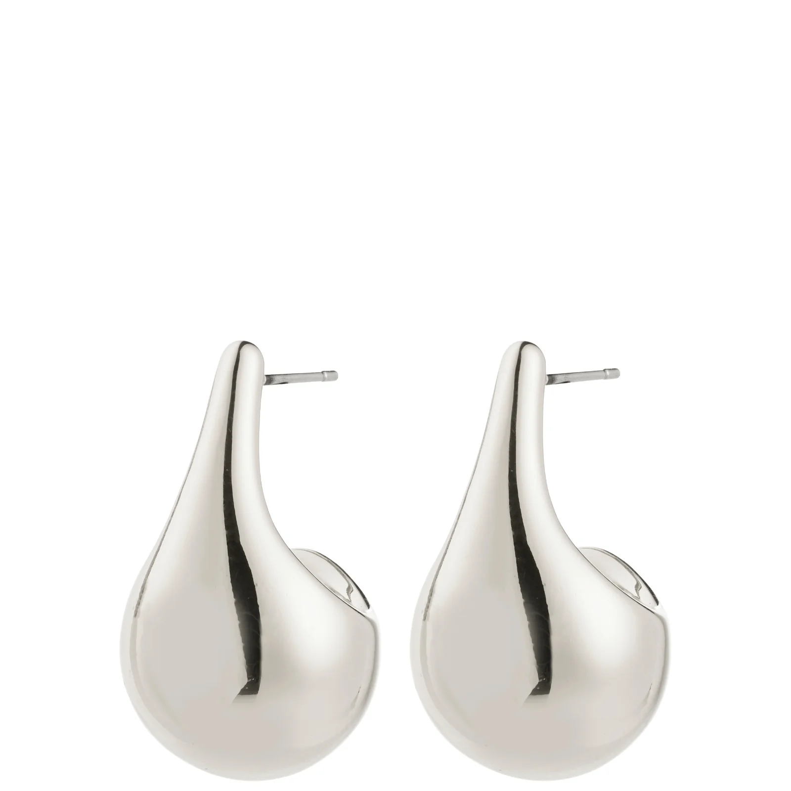 Pilgrim Juniper Silver Long Drop Dome Half Hoop Earrings