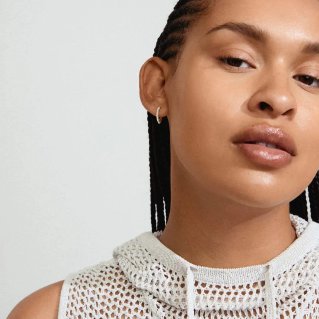 Pilgrim Kalia Silver Pearl Small Hoop Earrings - Image 2