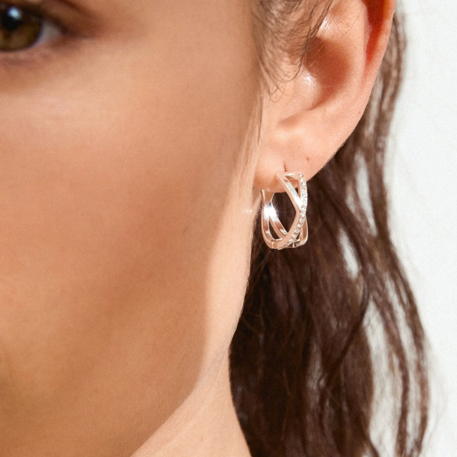 Pilgrim Kira Silver Hoop Earrings - Image 2