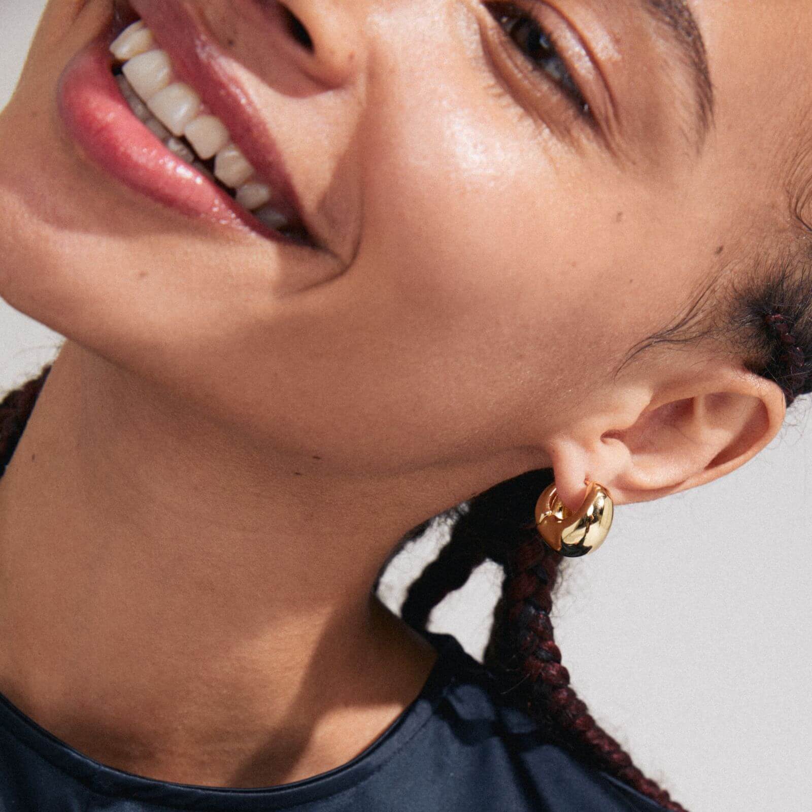 Pilgrim Light Gold Chunky Hoop Earrings - Image 2