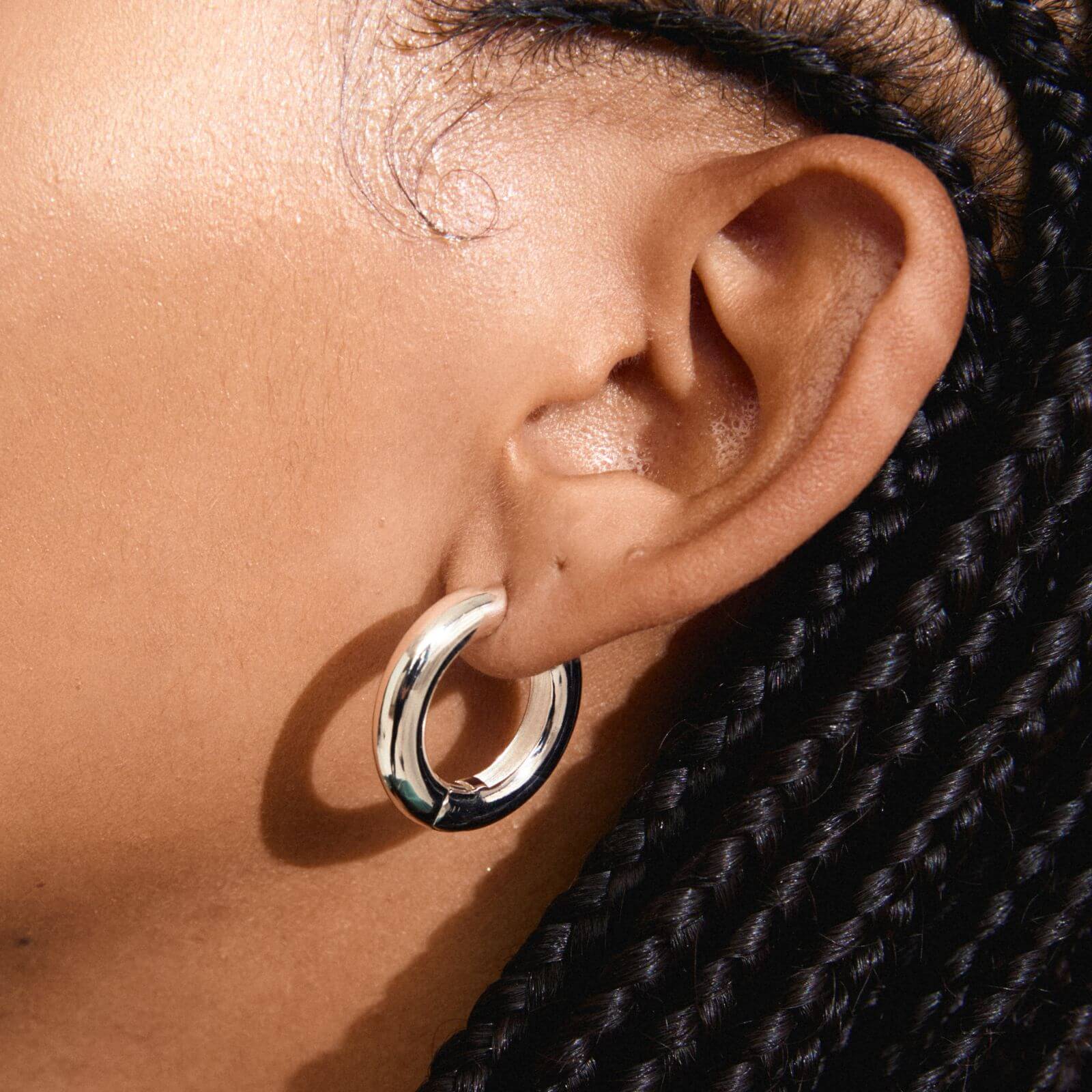 Pilgrim Marlo Silver Chunky Full Hoop Earrings - Image 2