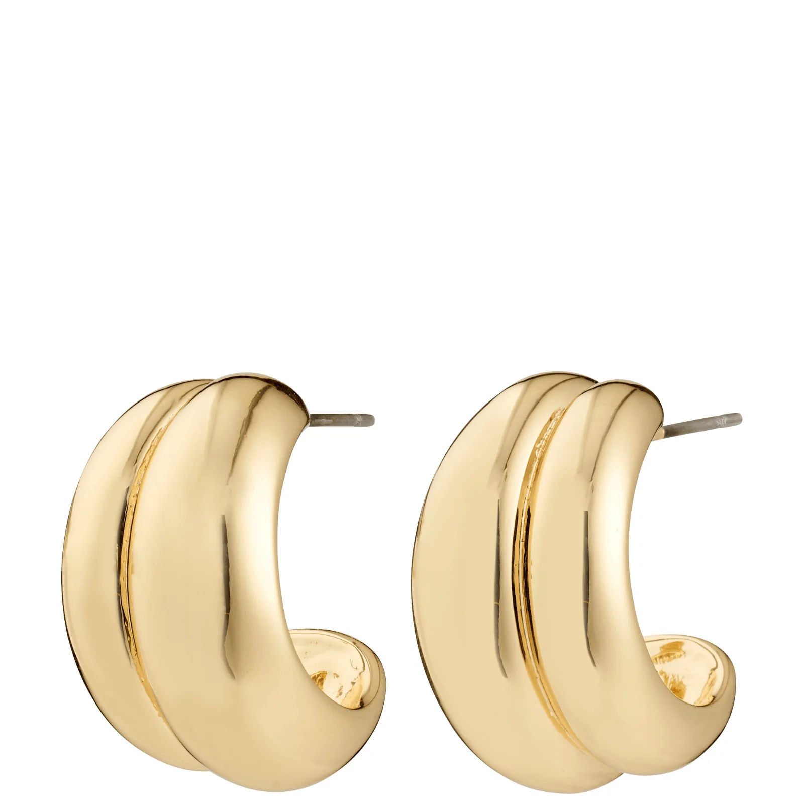 Pilgrim Miko Gold Chunky Double Hoop Earrings