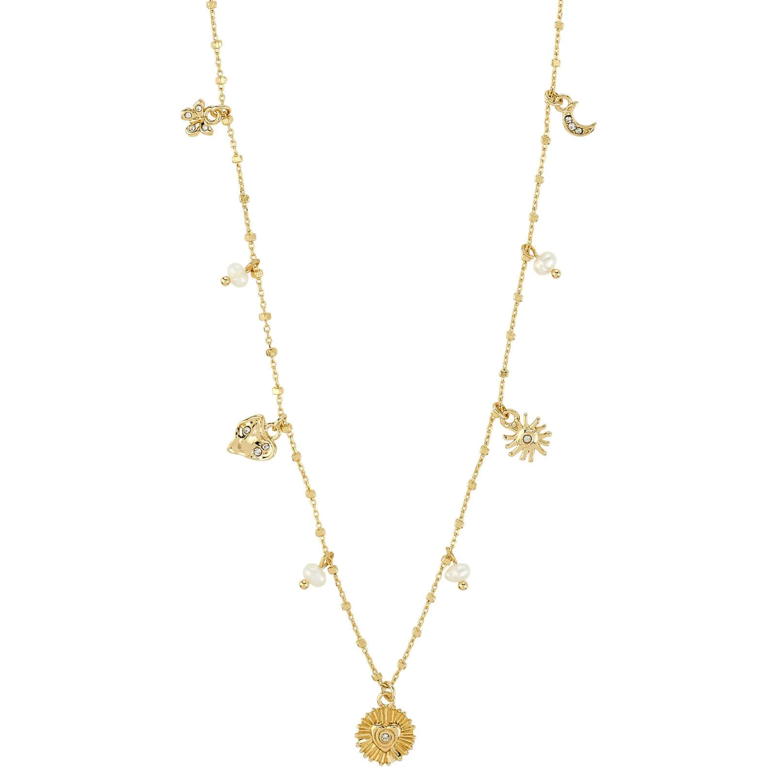 Pilgrim Mylan Gold Multi Mini Charm Chain Necklace