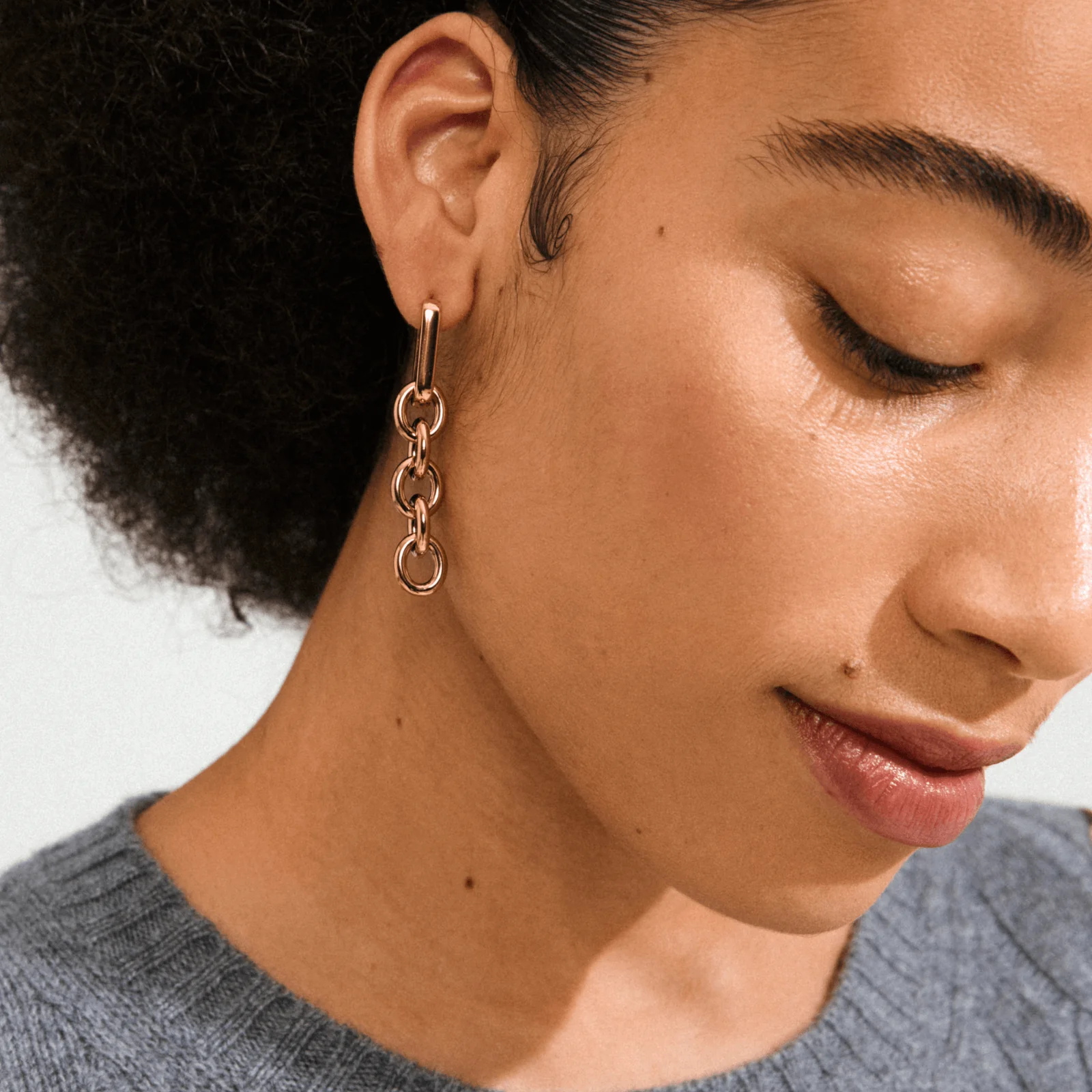 Pilgrim Phase Gold Link Drop Earrings - Image 2