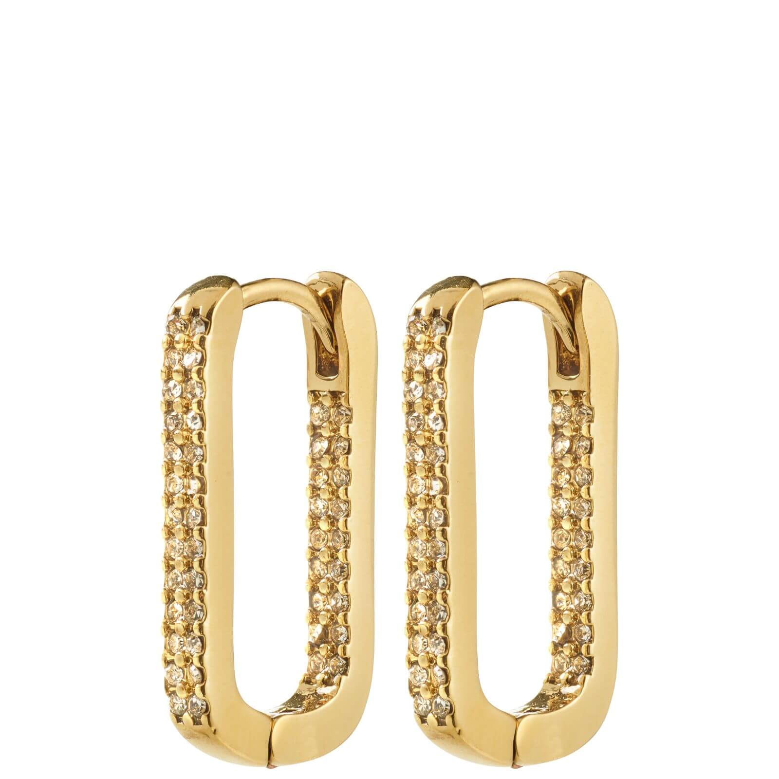 Pilgrim Phase Gold Oval Hoop Crystal Earrings