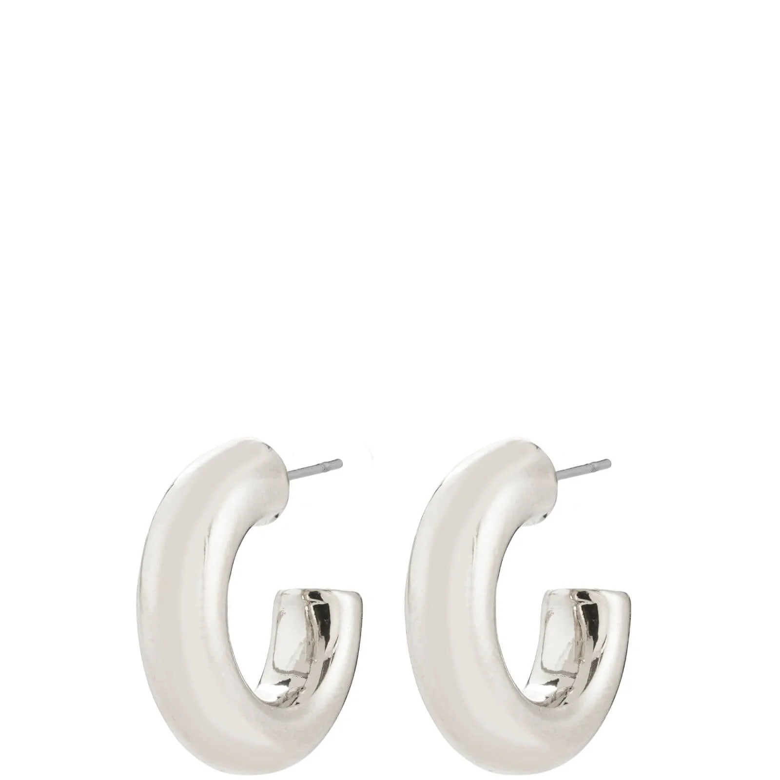 Pilgrim Phase Silver Fat Hoop Earrings