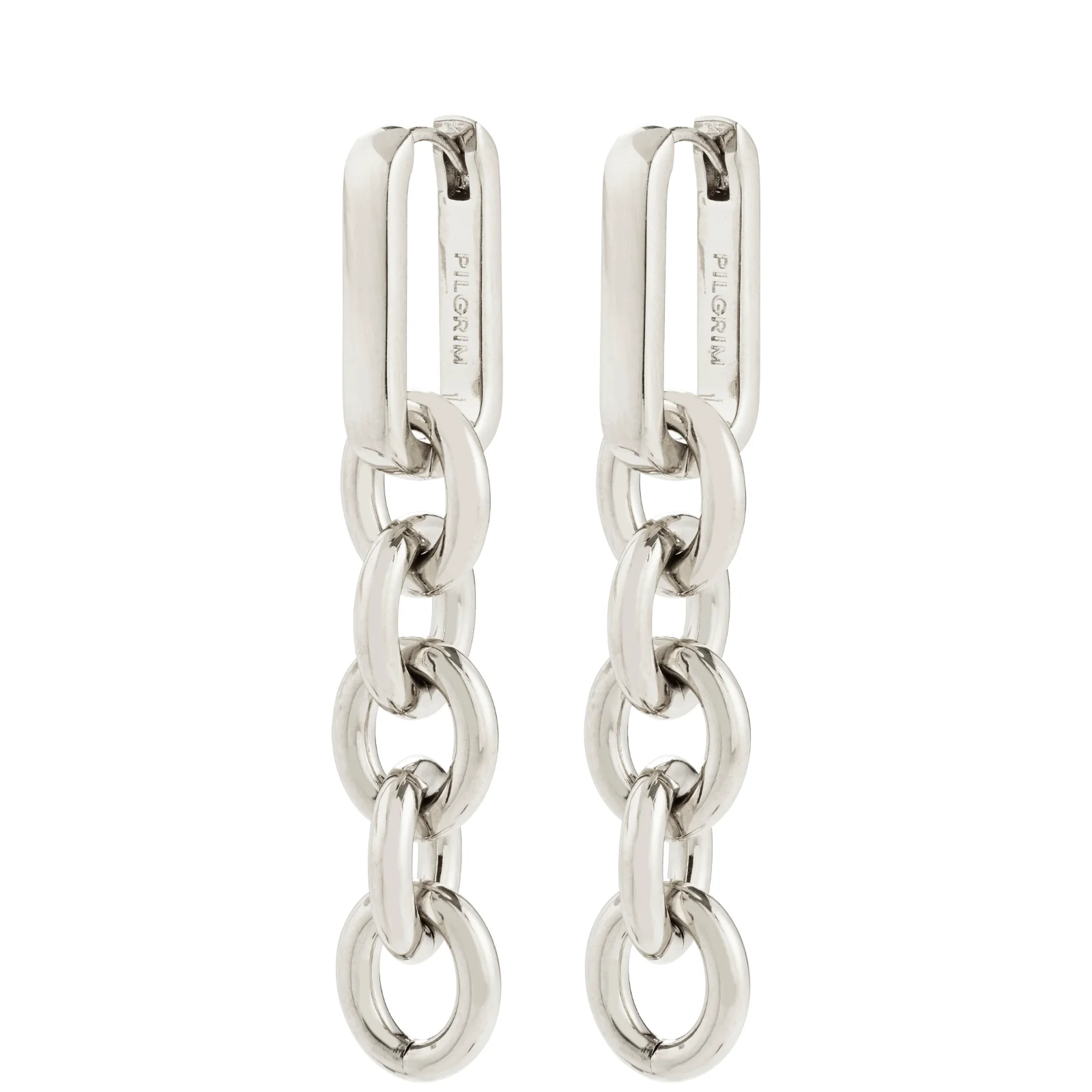 Pilgrim Phase Silver Link Drop Earrings
