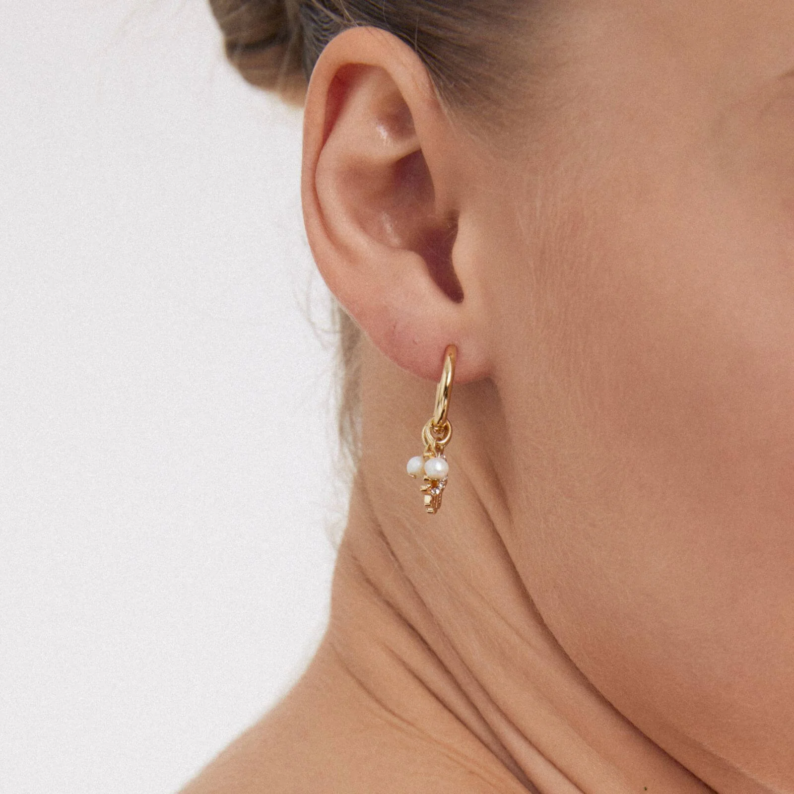 Pilgrim Prucence Gold Small Hoop Earrings - Image 2