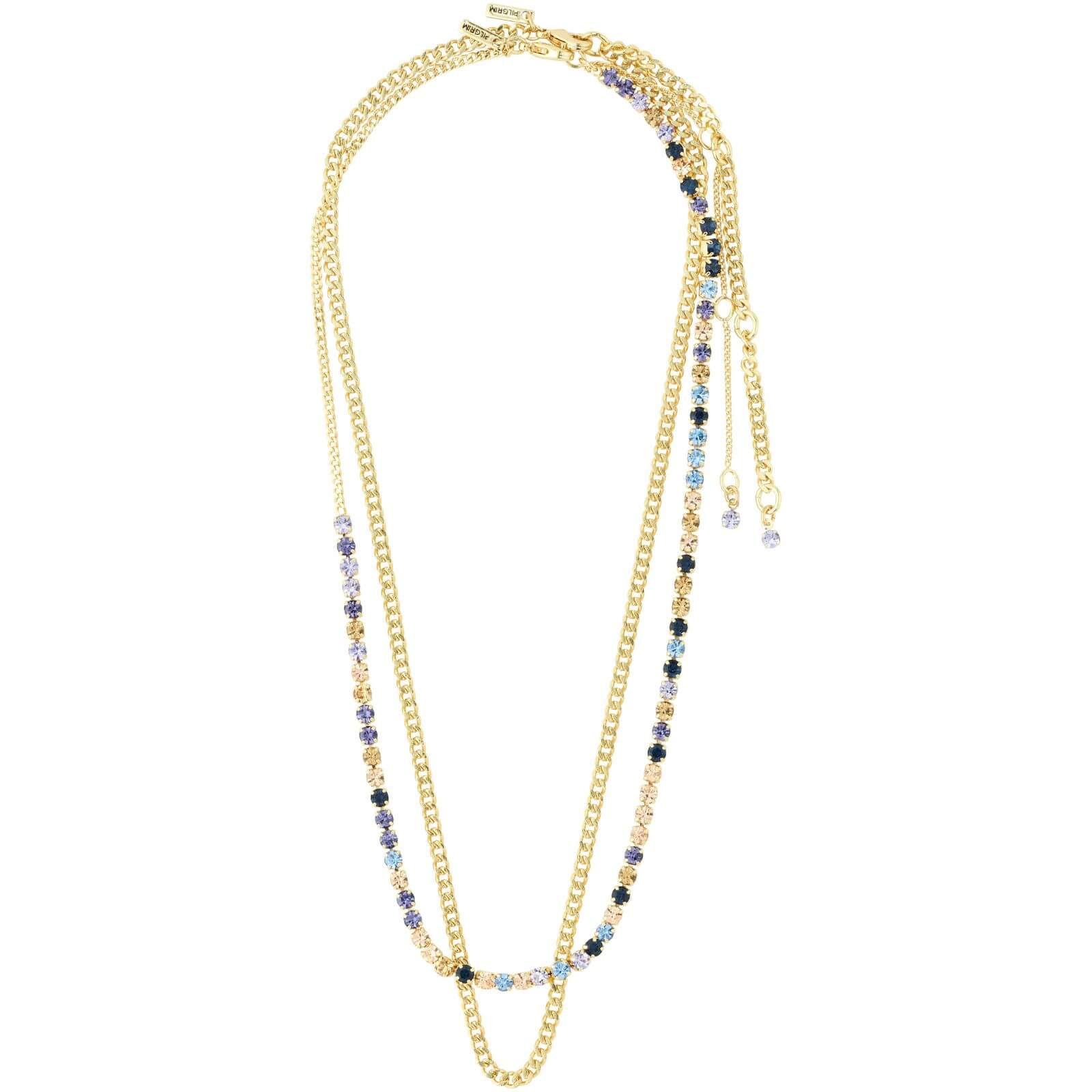 Pilgrim Reign Gold & Blue Double Necklace - Image 2
