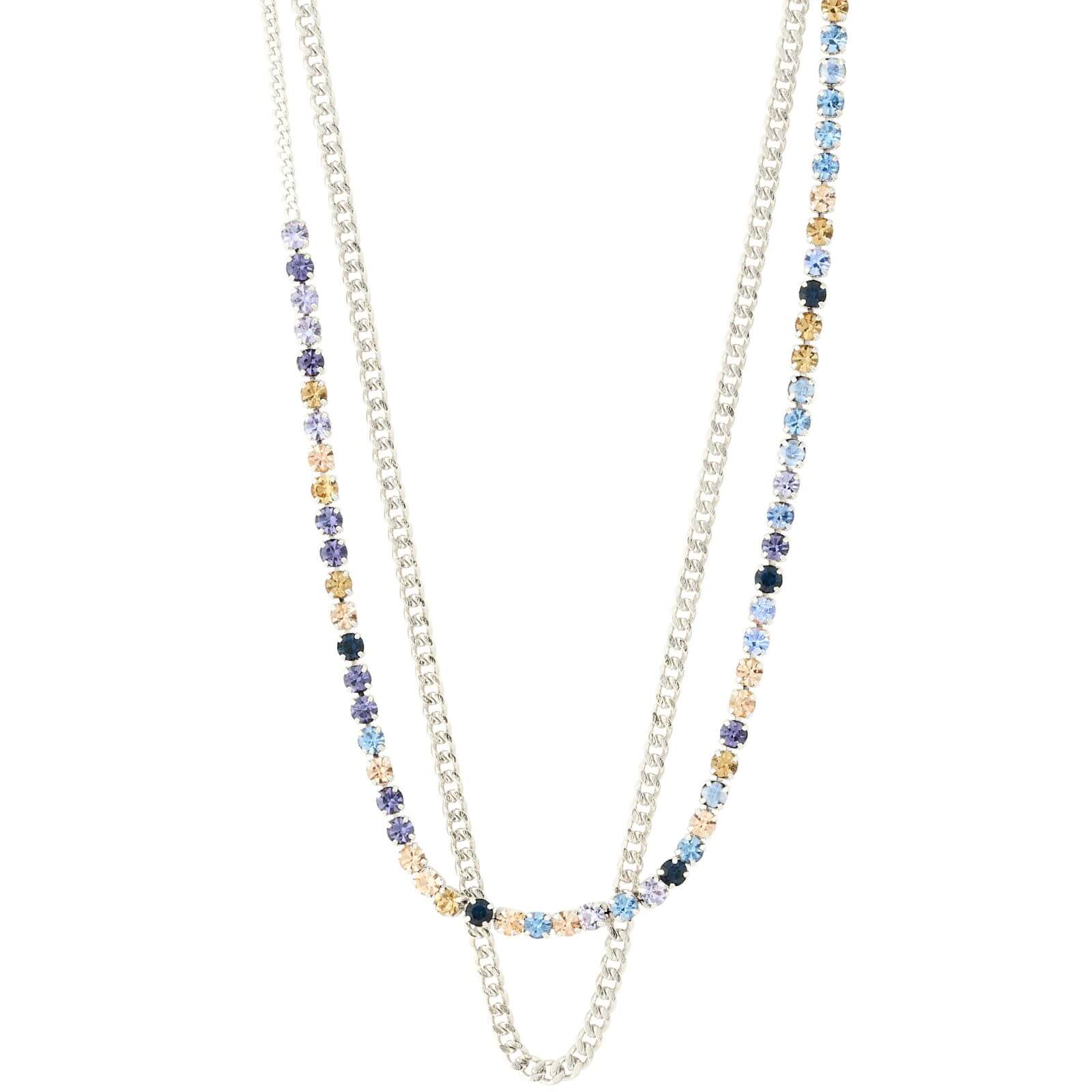 Pilgrim Reign Silver & Blue Double Necklace