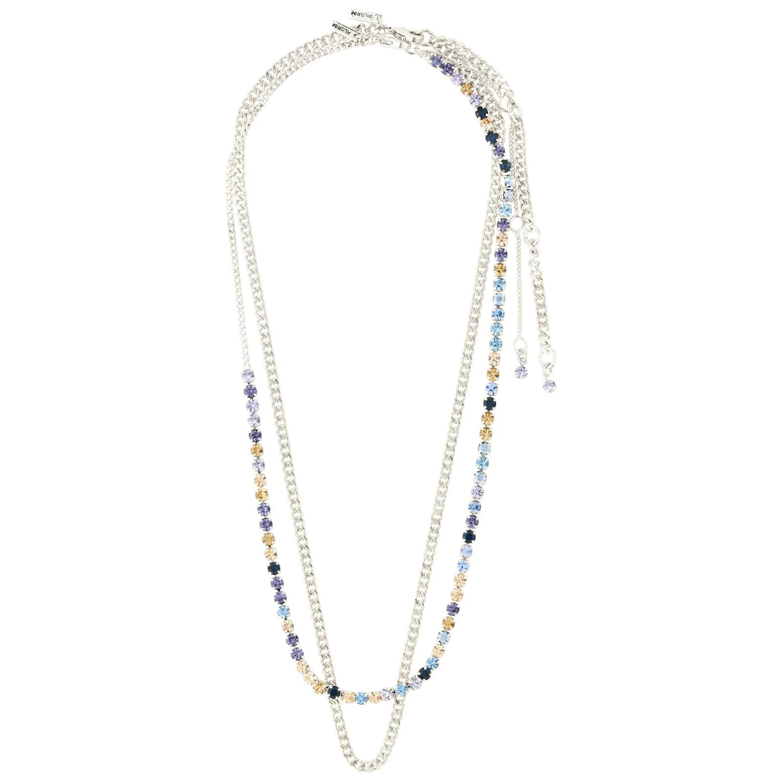 Pilgrim Reign Silver & Blue Double Necklace - Image 2