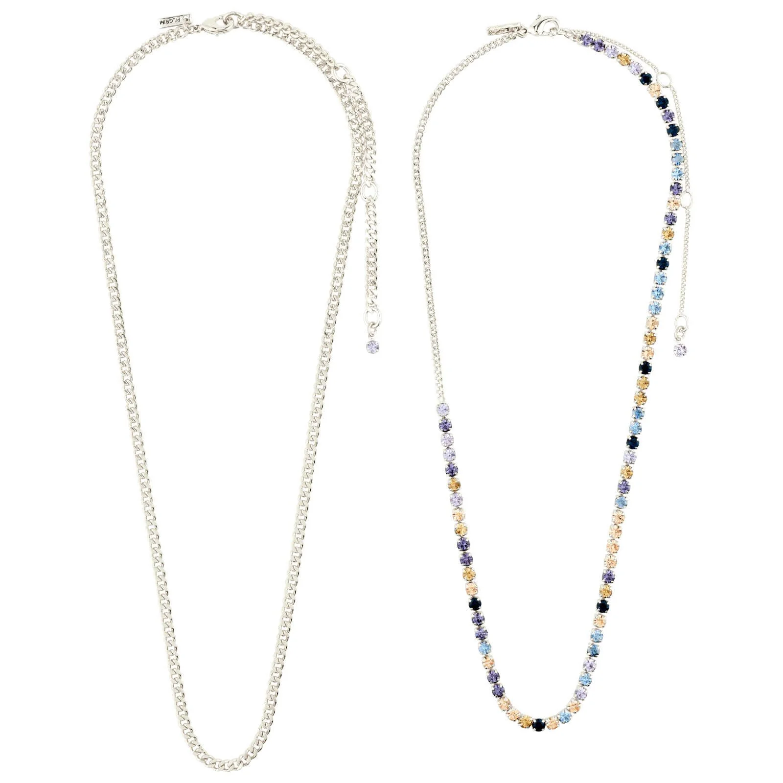 Pilgrim Reign Silver & Blue Double Necklace - Image 3