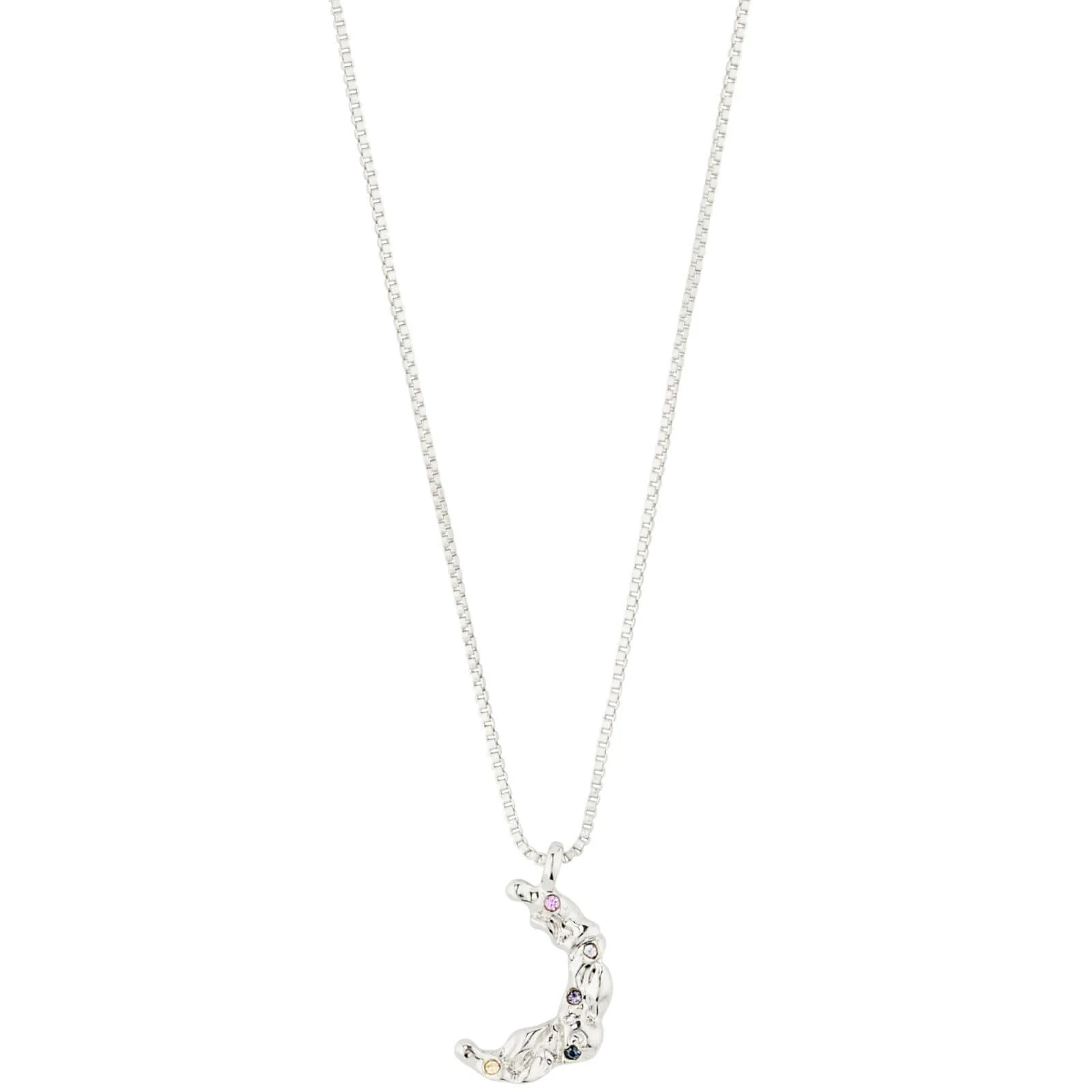 Pilgrim Remy Silver Crystal Moon Necklace