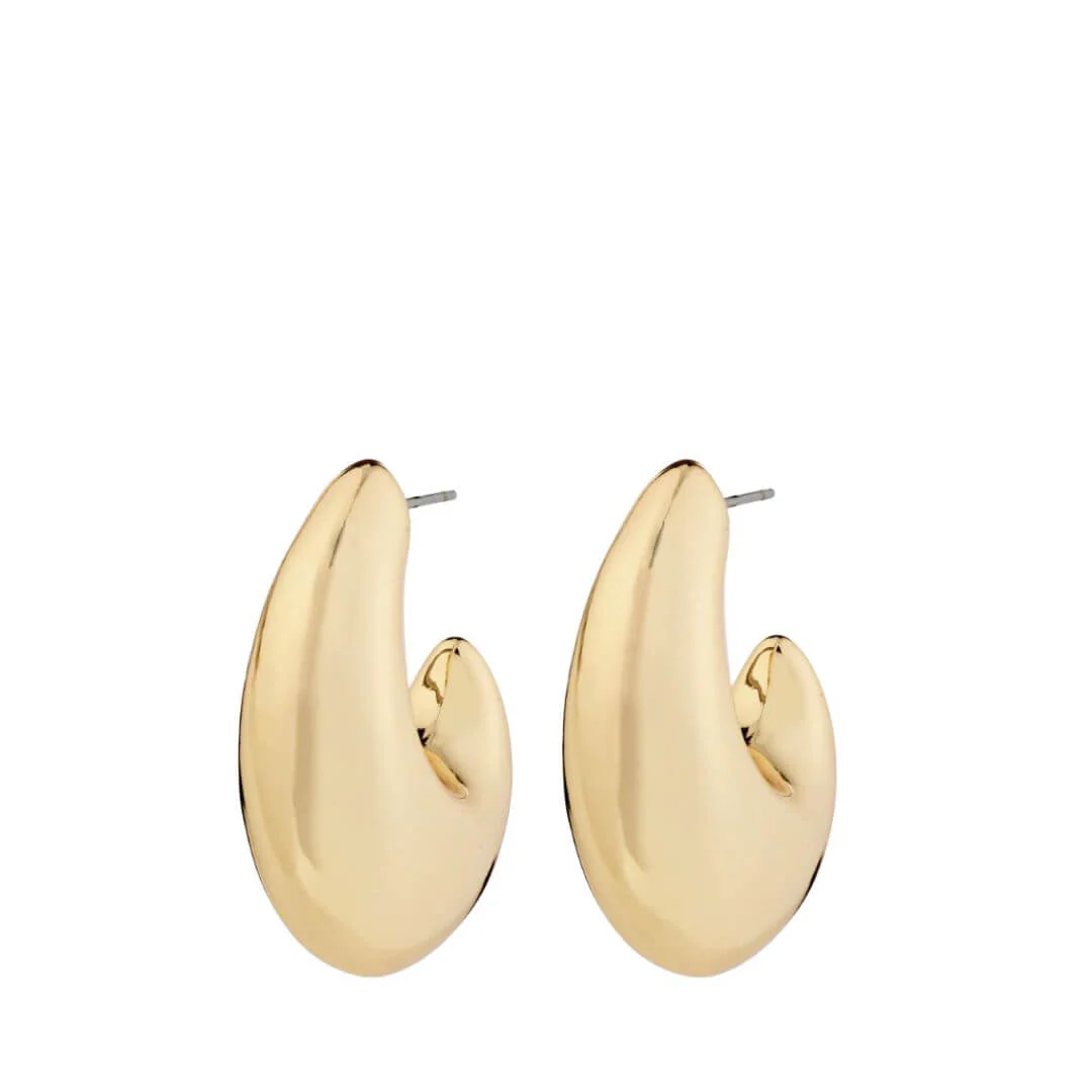 Pilgrim Rory Gold Mega Chunky Statement Hoop Earrings - Image 2
