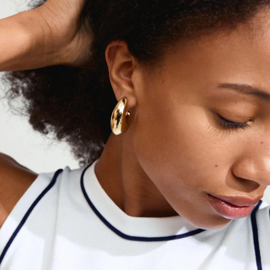 Pilgrim Rory Gold Mega Chunky Statement Hoop Earrings - Image 3