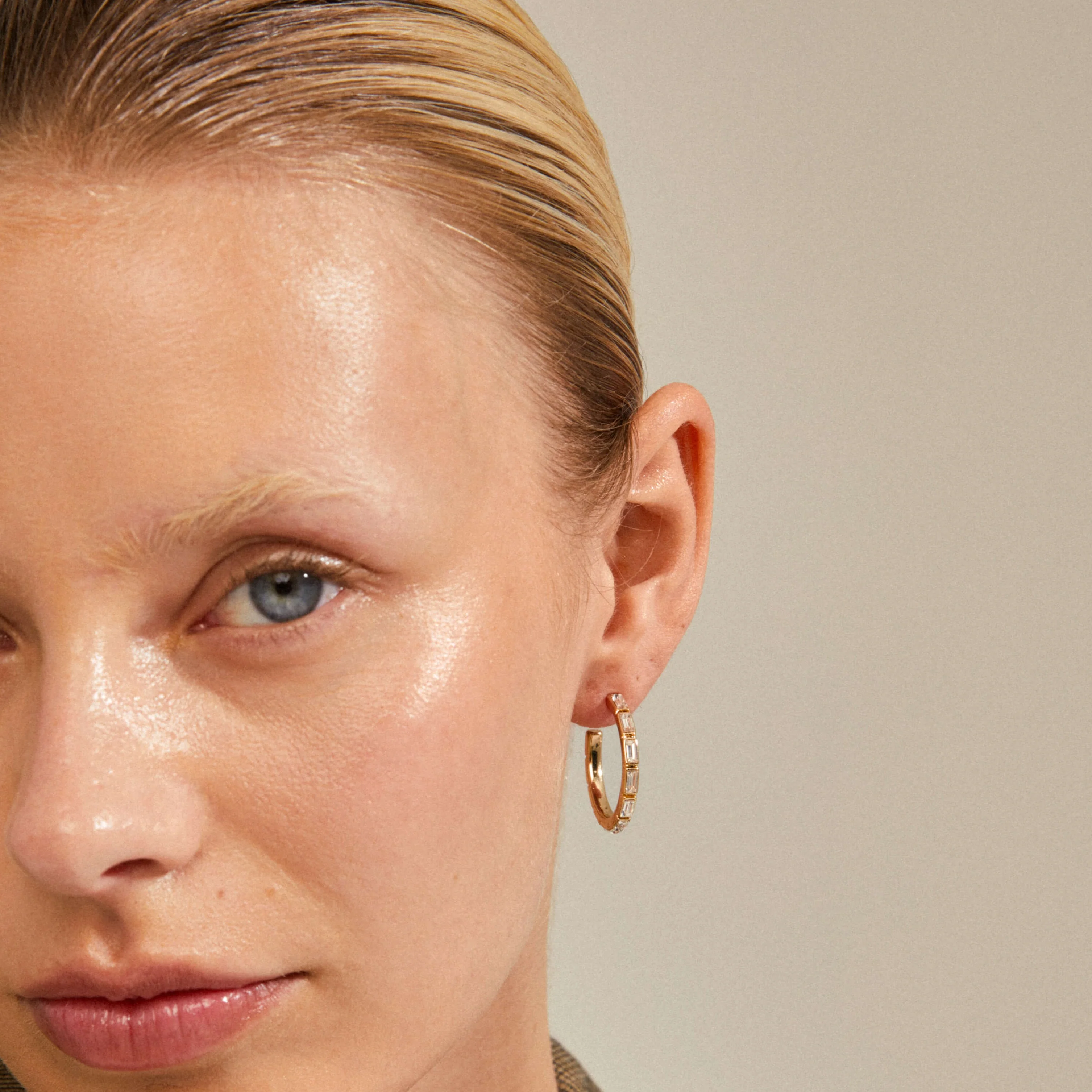 Pilgrim Rue Gold Crystal Hoop Earrings - Image 2