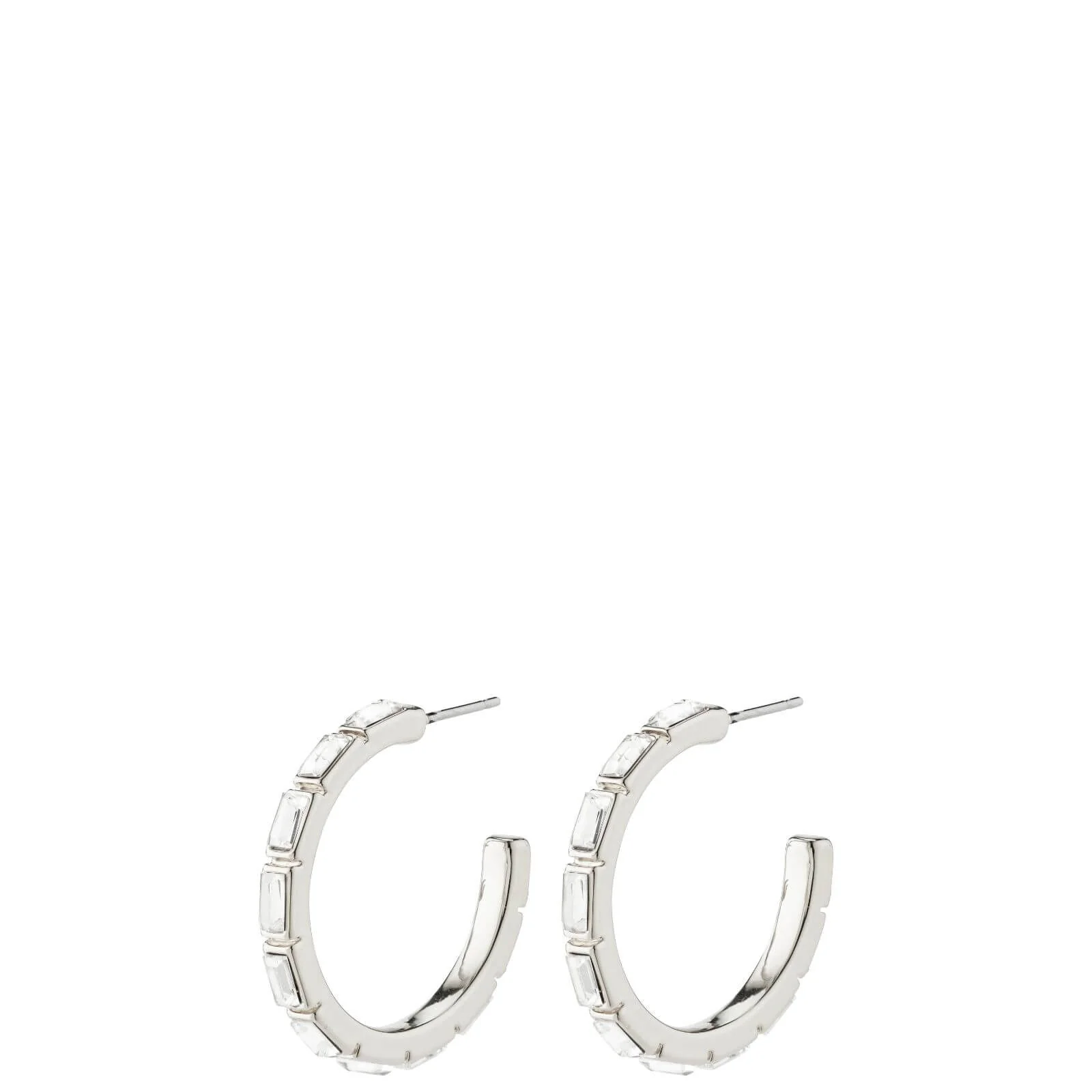 Pilgrim Rue Silver Crystal Hoop Earrings