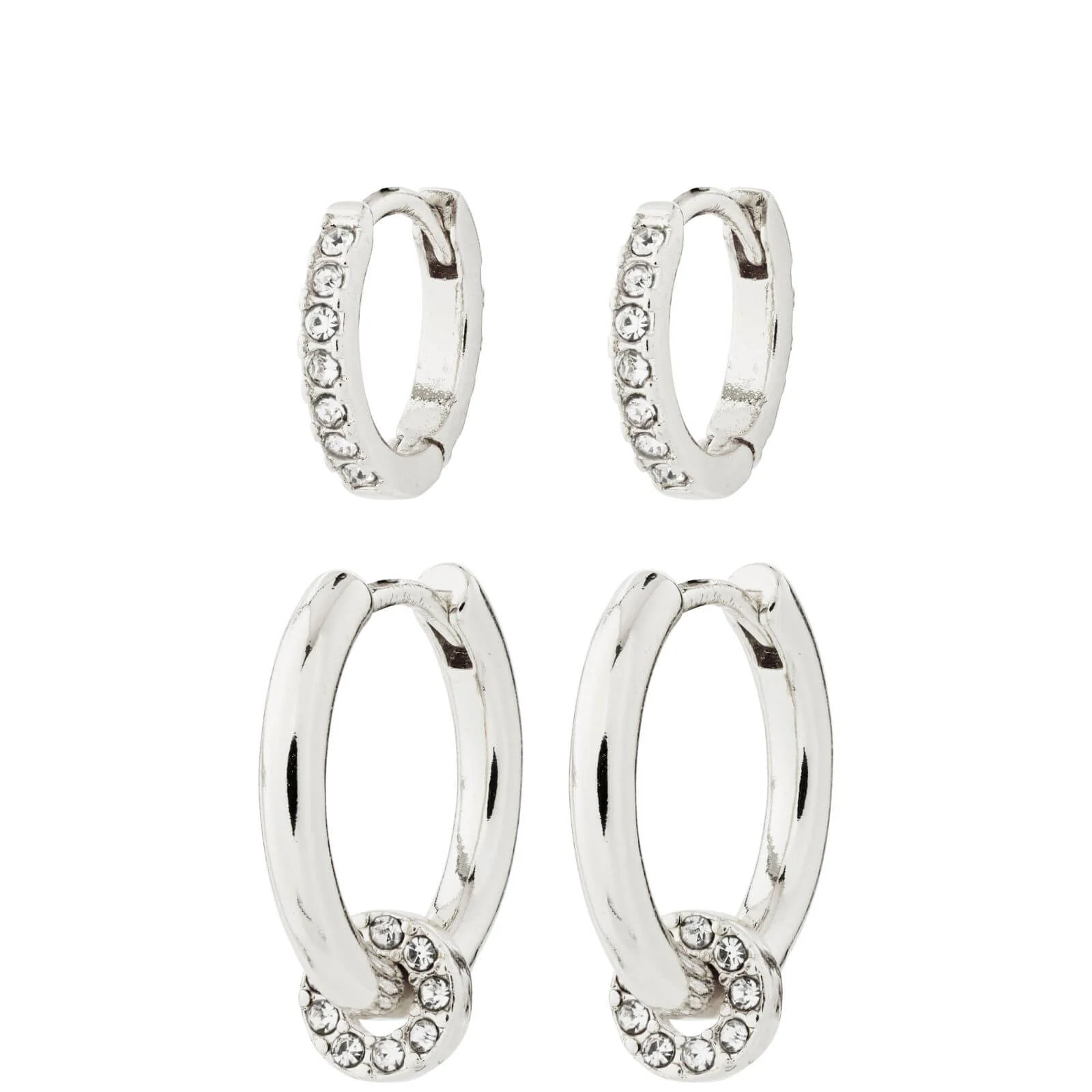 Pilgrim Scottie Silver Hoop Earrings Set