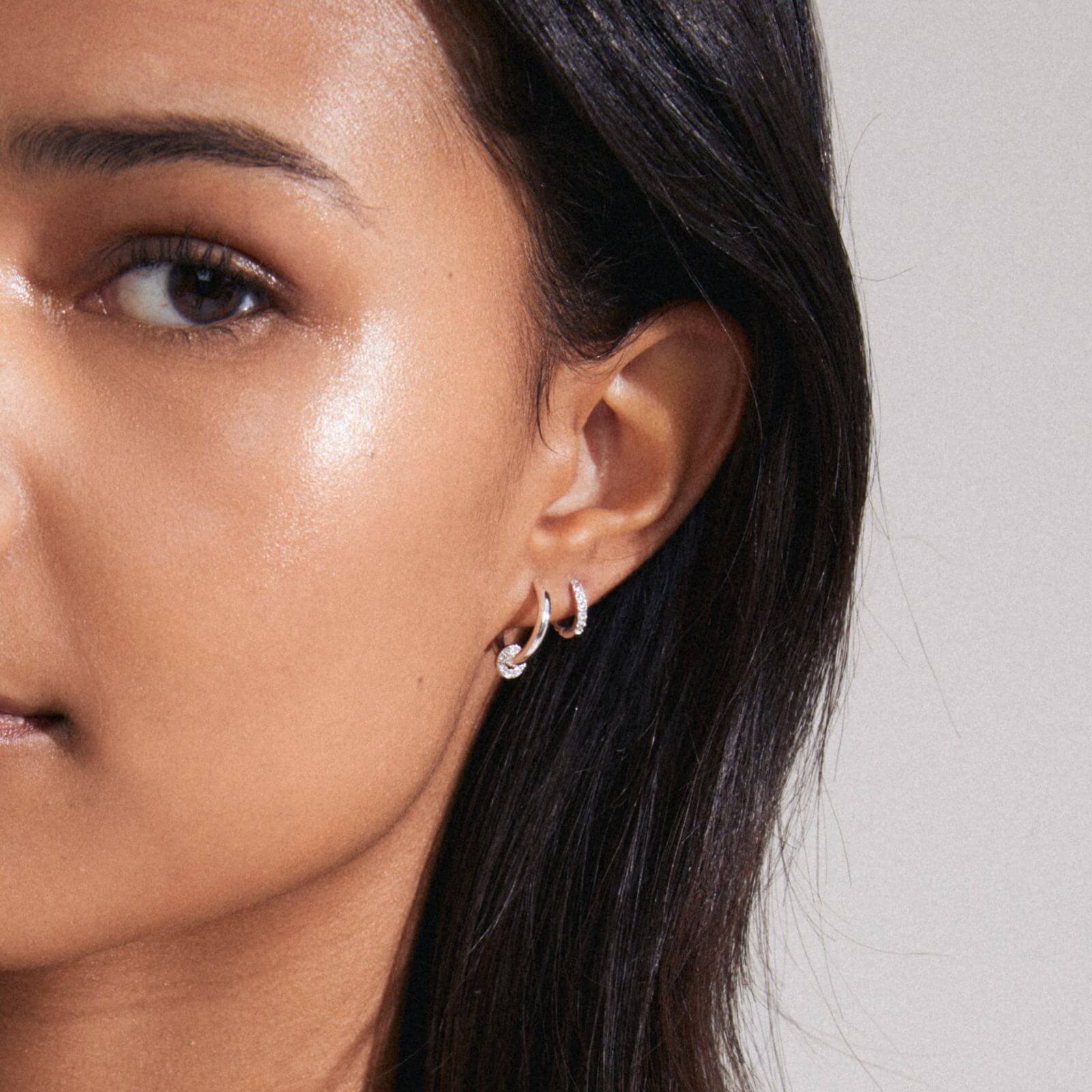 Pilgrim Scottie Silver Hoop Earrings Set - Image 2
