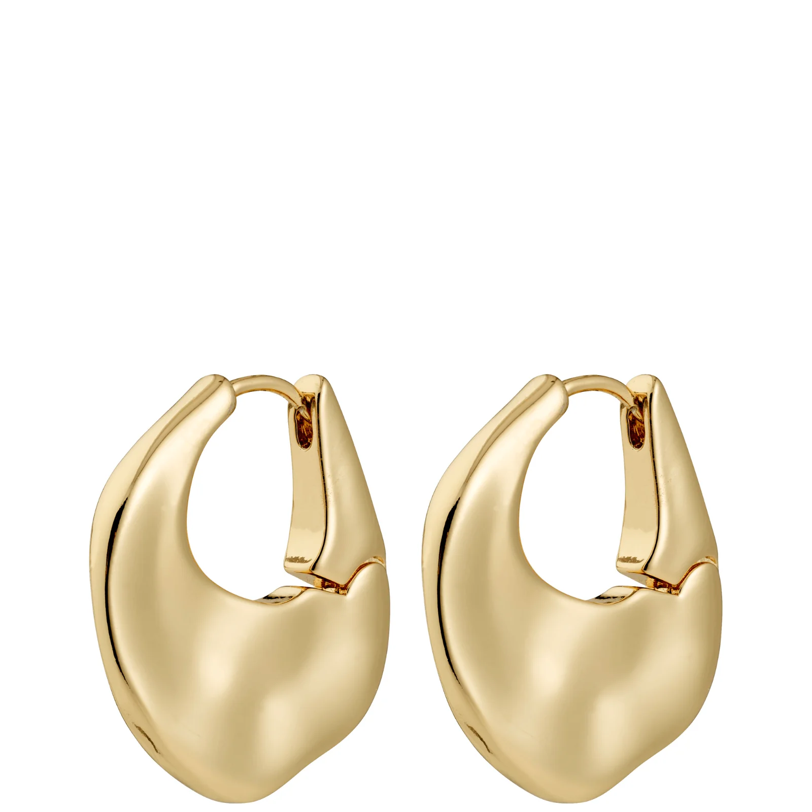 Pilgrim Sense Gold Irregular Hoop Earrings
