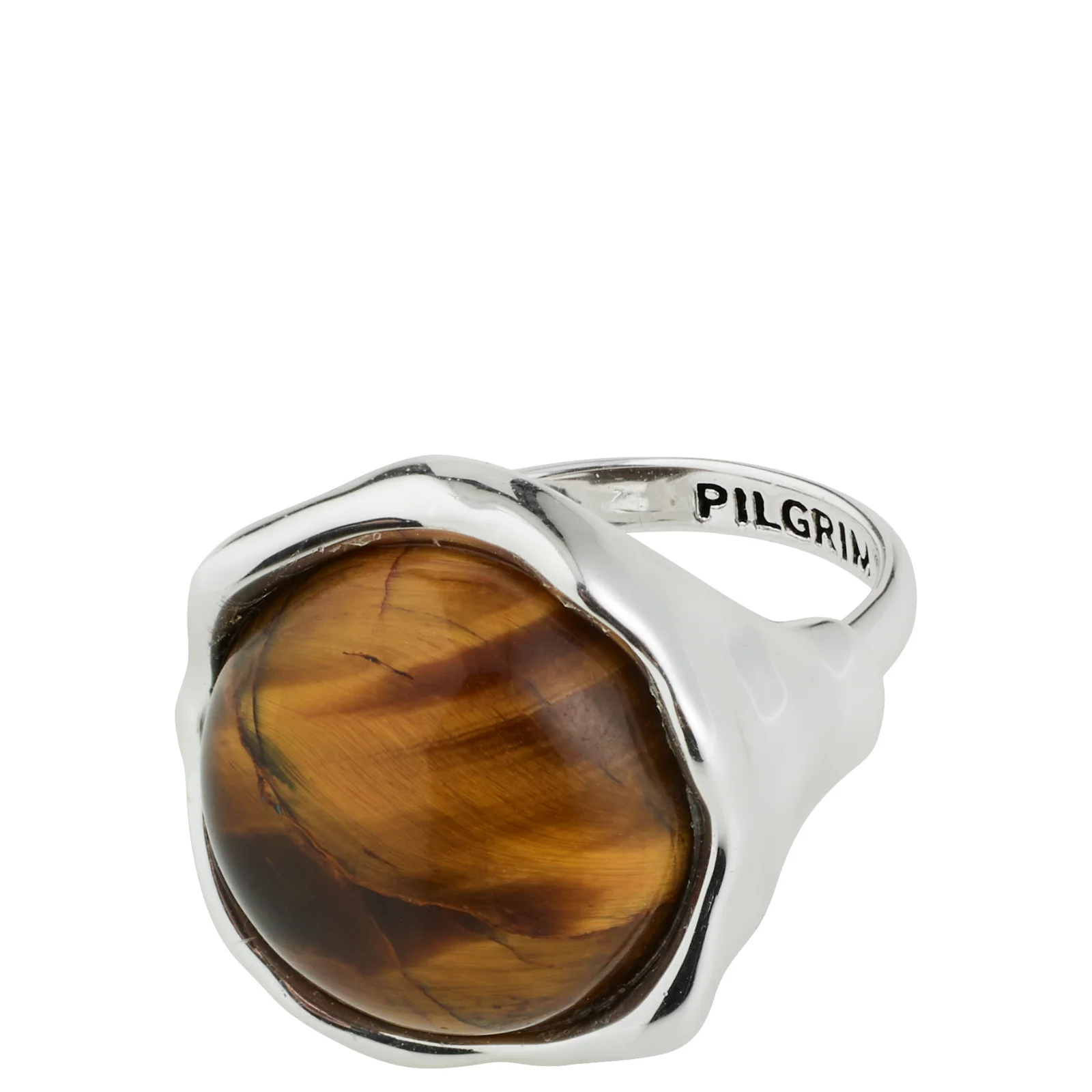Pilgrim Sense Silver Tiger Eye Statement Ring