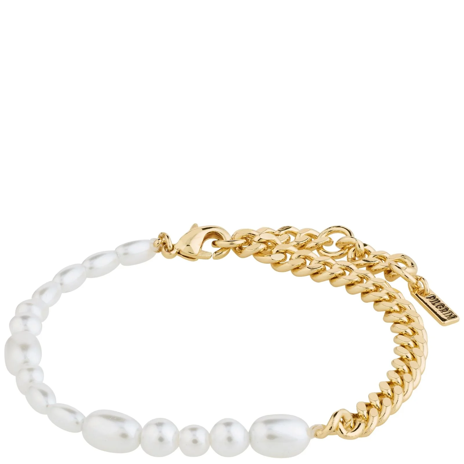 Pilgrim Serafina Gold Curb & Bead Bracelet