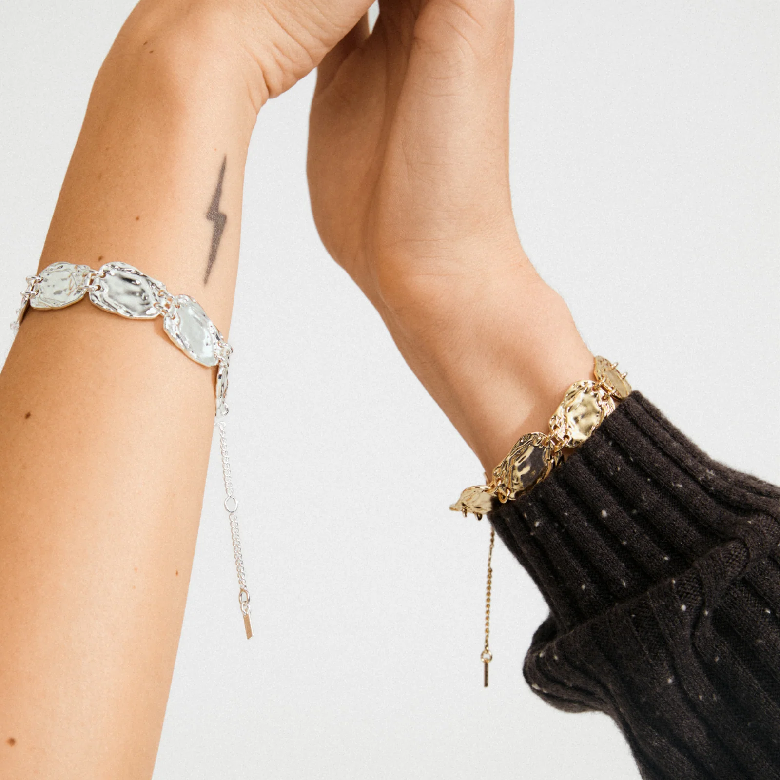 Pilgrim Shift Gold Textured Disc Bracelet - Image 2