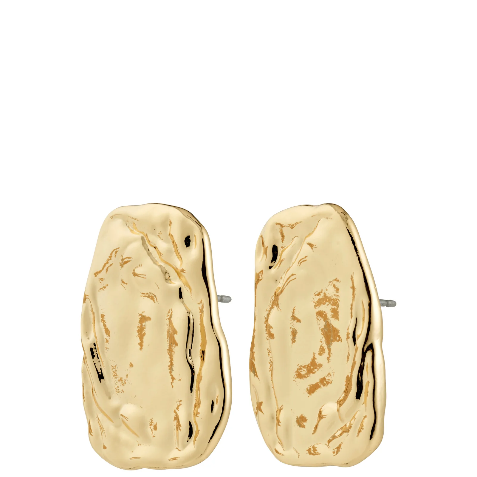Pilgrim Shift Gold Textured Disc Large Stud Earrings