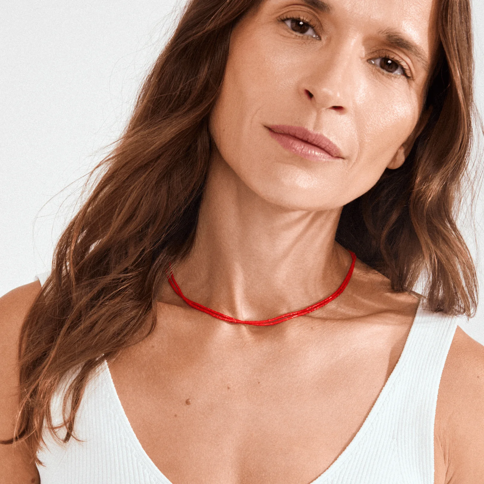 Pilgrim Silver Haze Red Beaded Necklace - Image 2