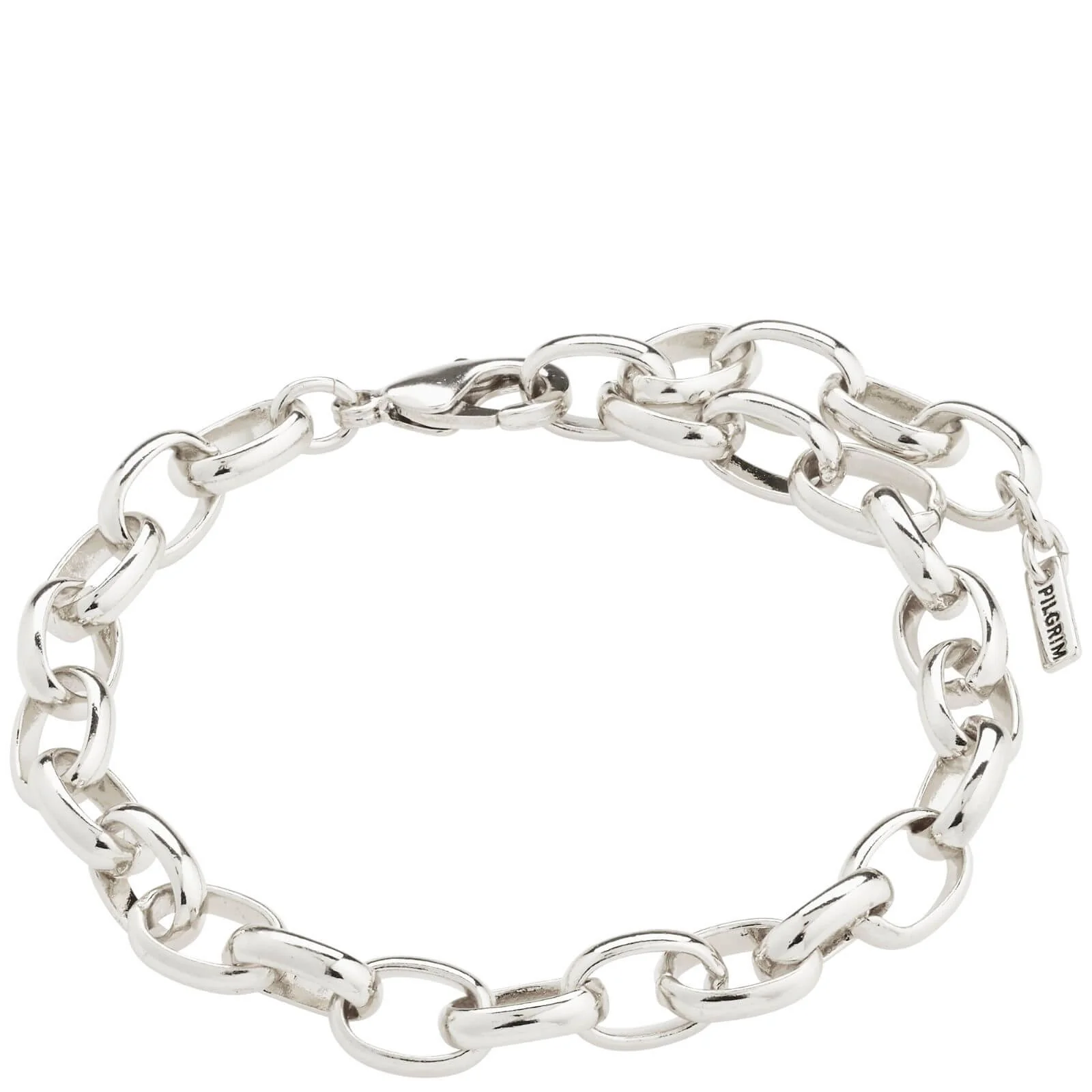 Pilgrim Silver Round Link Charm Bracelet