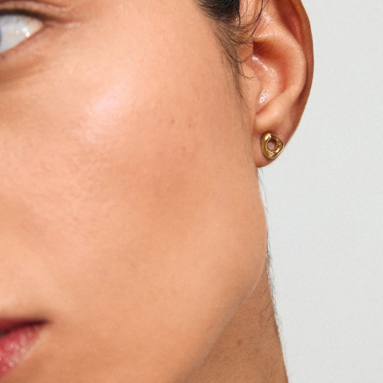 Pilgrim Silver Small Irregular Stud Earrings - Image 2