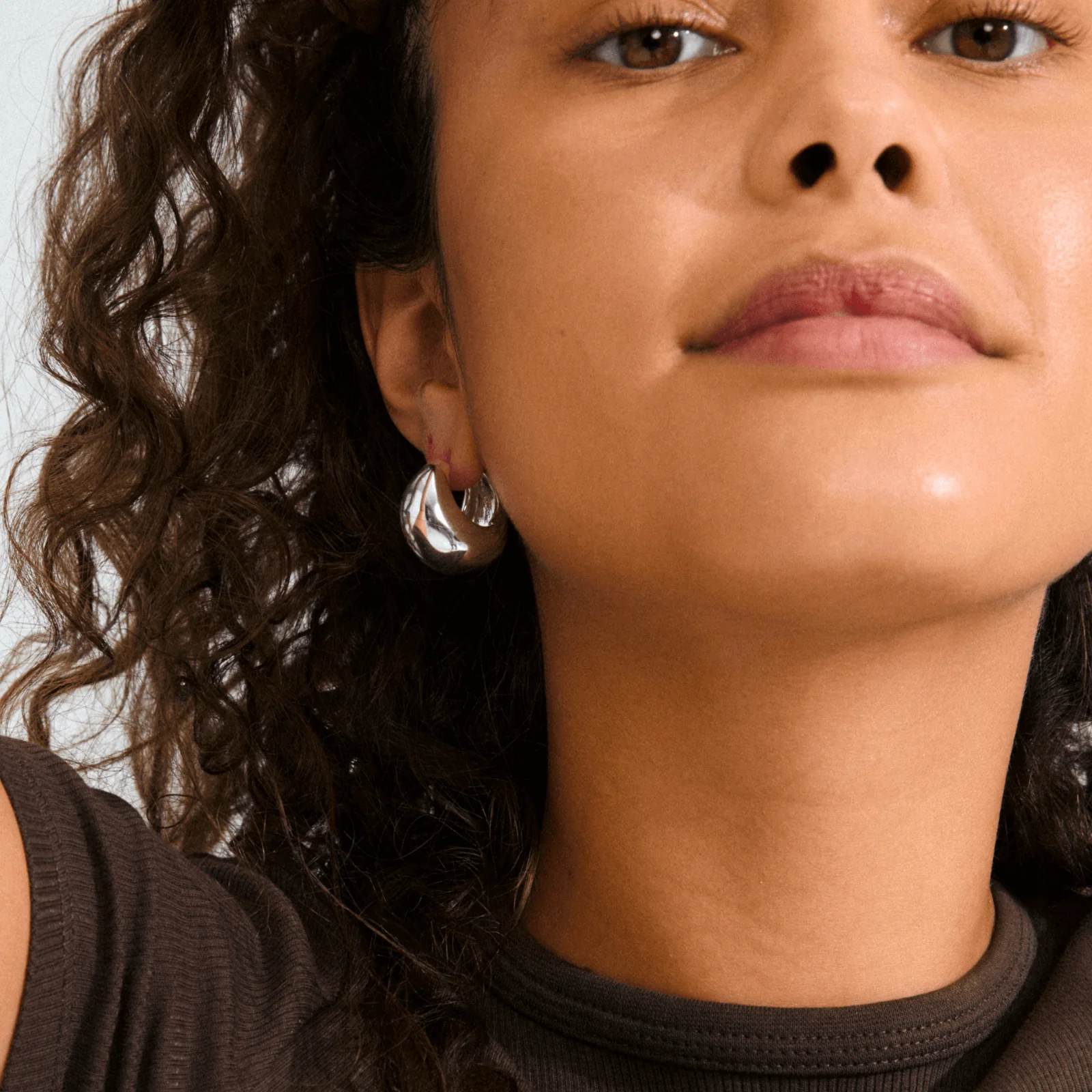 Pilgrim Silver Statement Full Hoop Earrings - Image 2