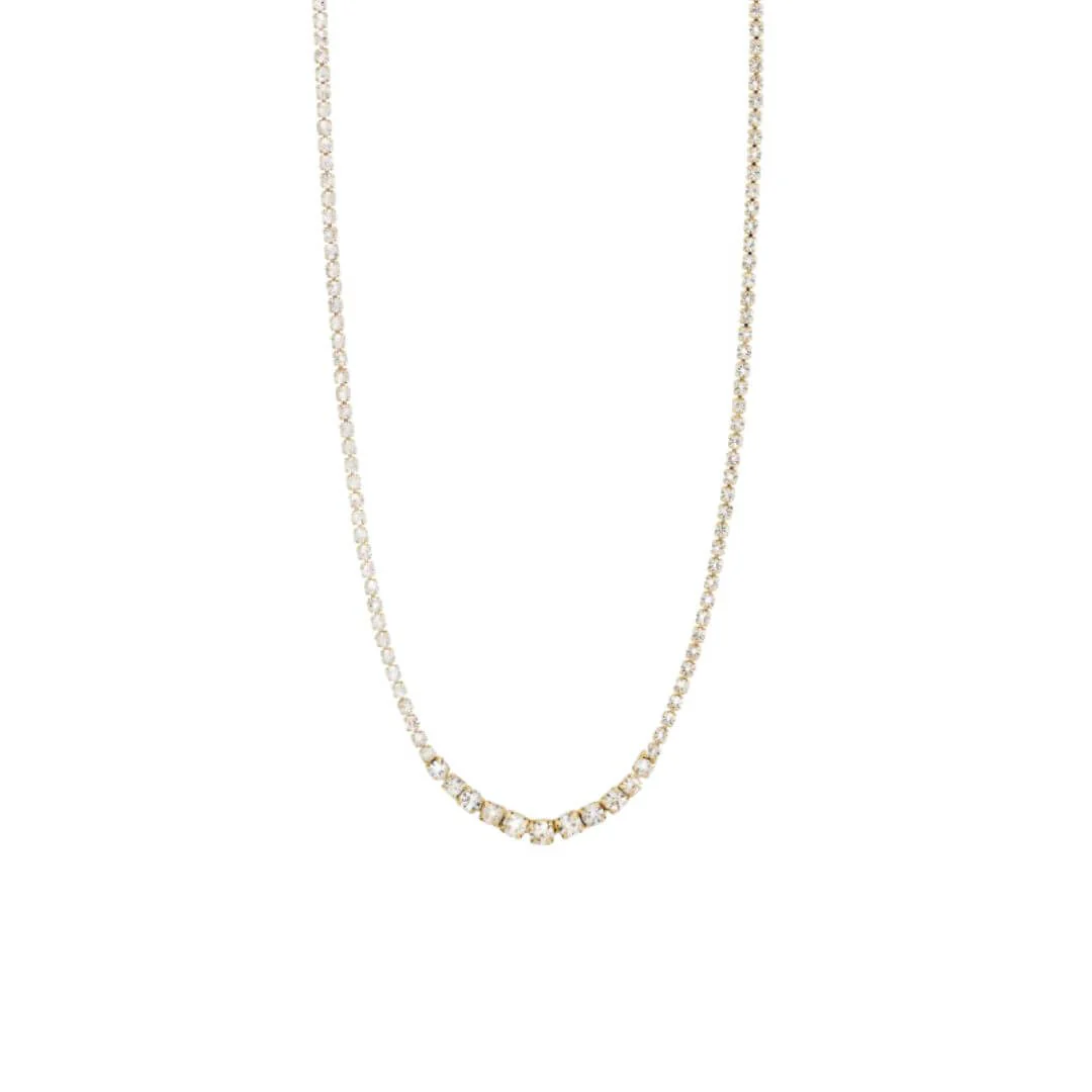 Pilgrim Sky Gold Clear Crystal Necklace