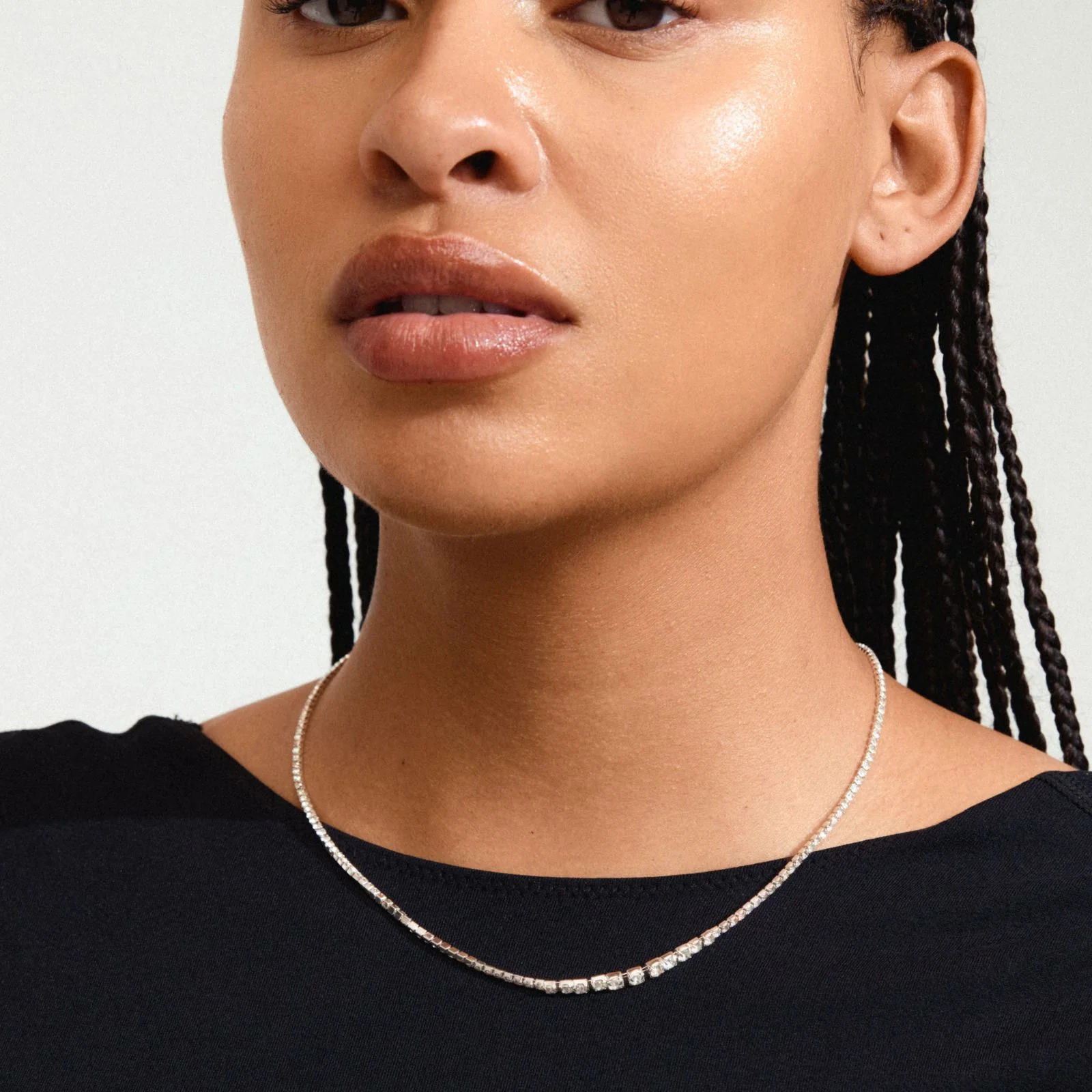 Pilgrim Sky Silver Clear Crystal Necklace - Image 3