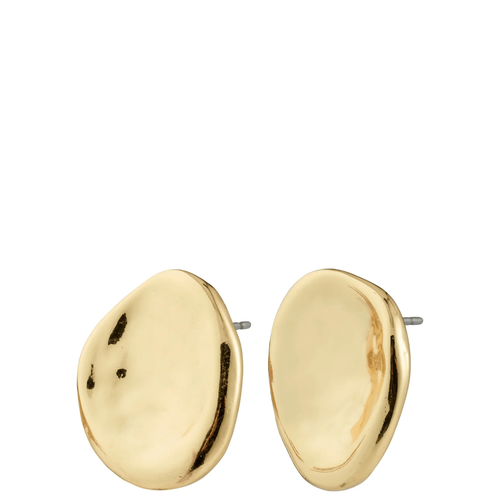 Pilgrim Sparkle Gold Irregular Disc Stud Earrings