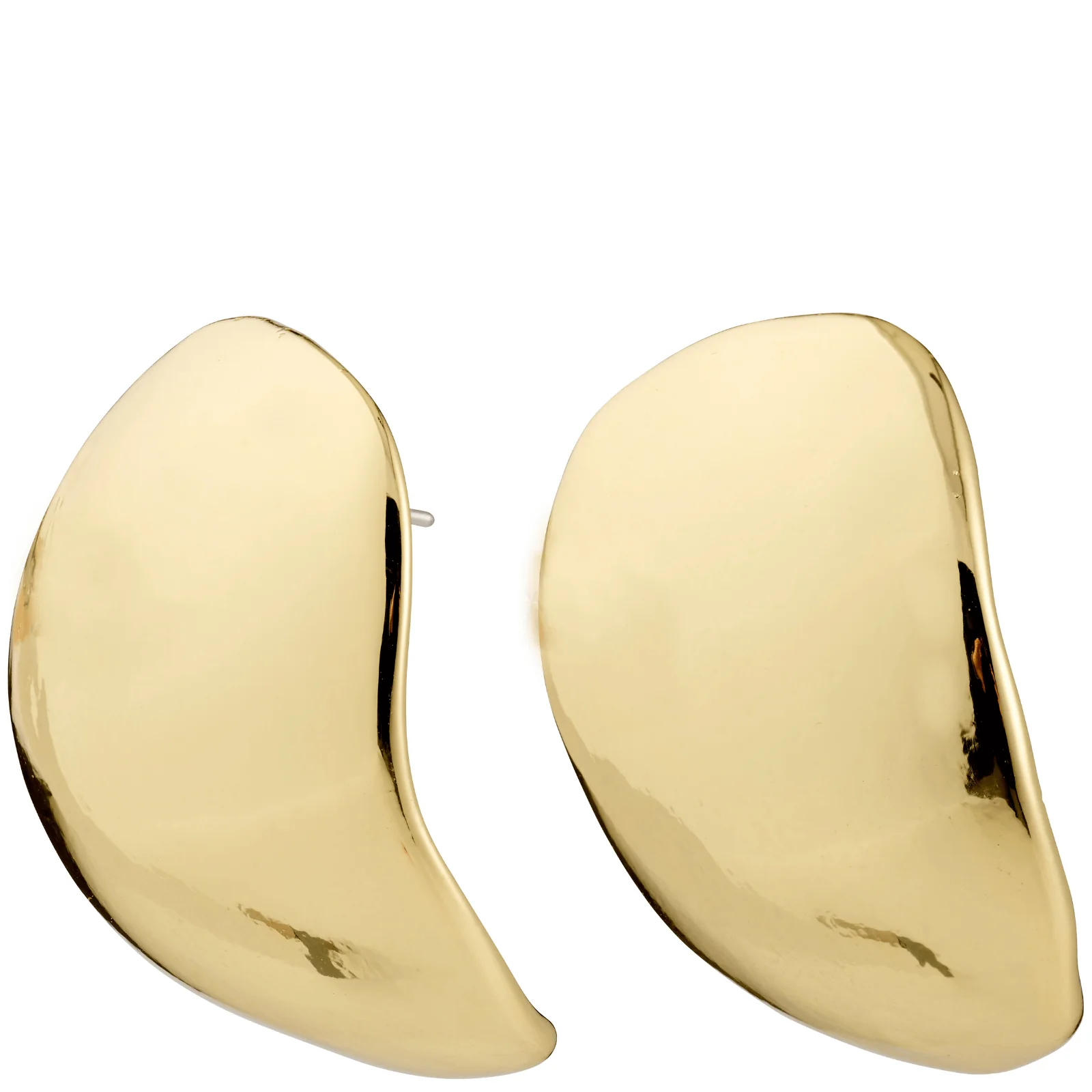Pilgrim Sparkle Gold Irregular Mega Disc Stud Earrings