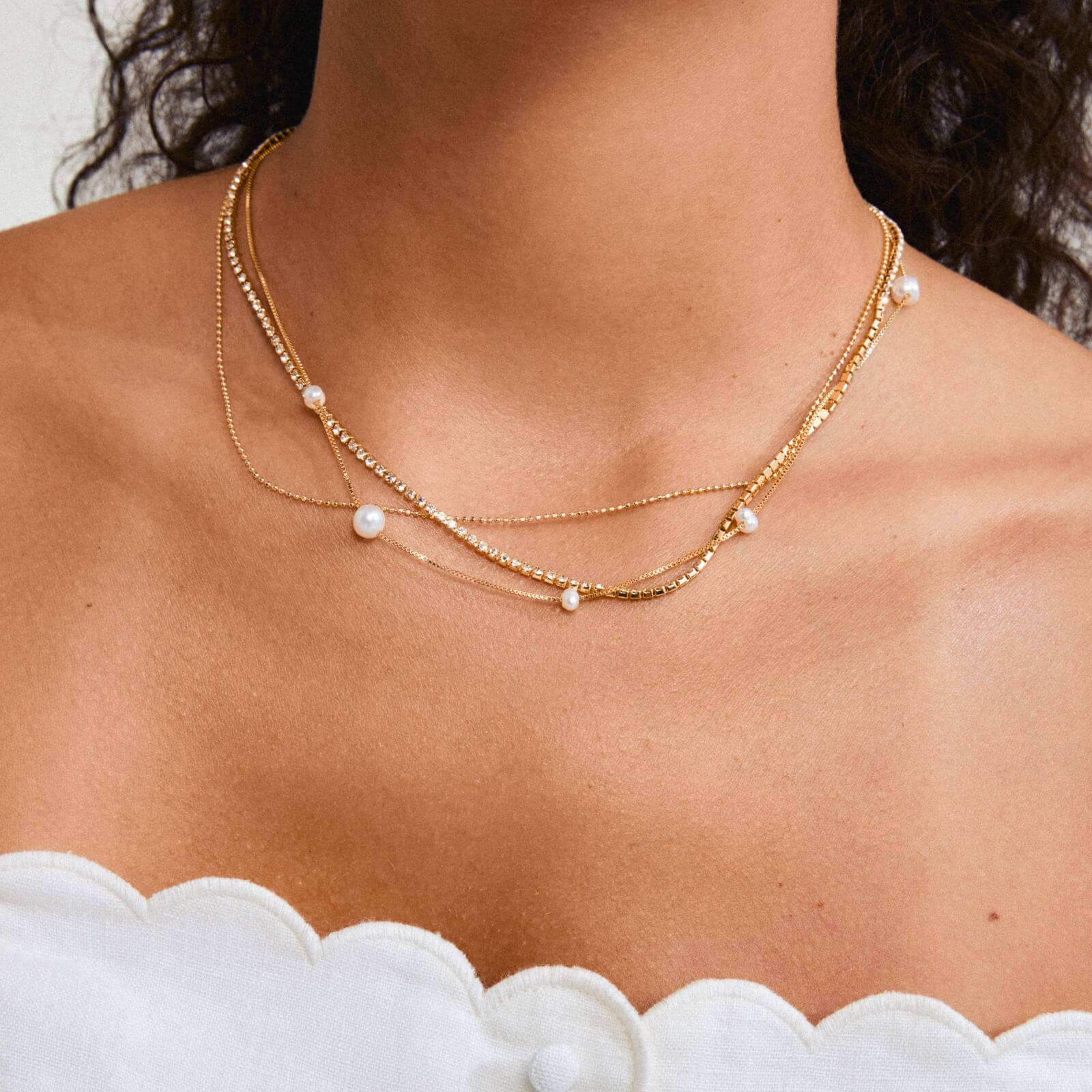 Pilgrim Starlight Gold Triple Necklace - Image 3