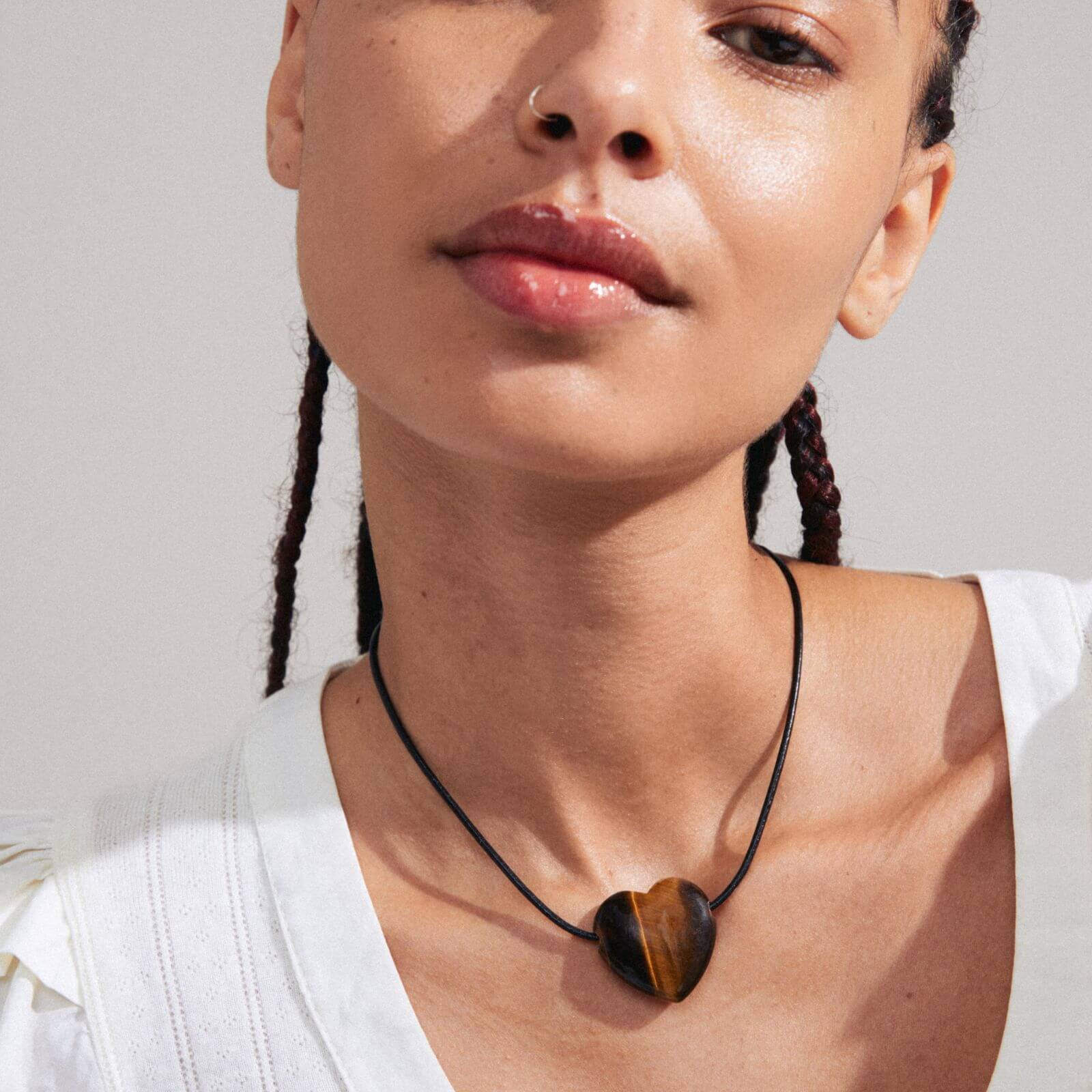 Pilgrim Stay Tiger Eye Heart Necklace - Image 2