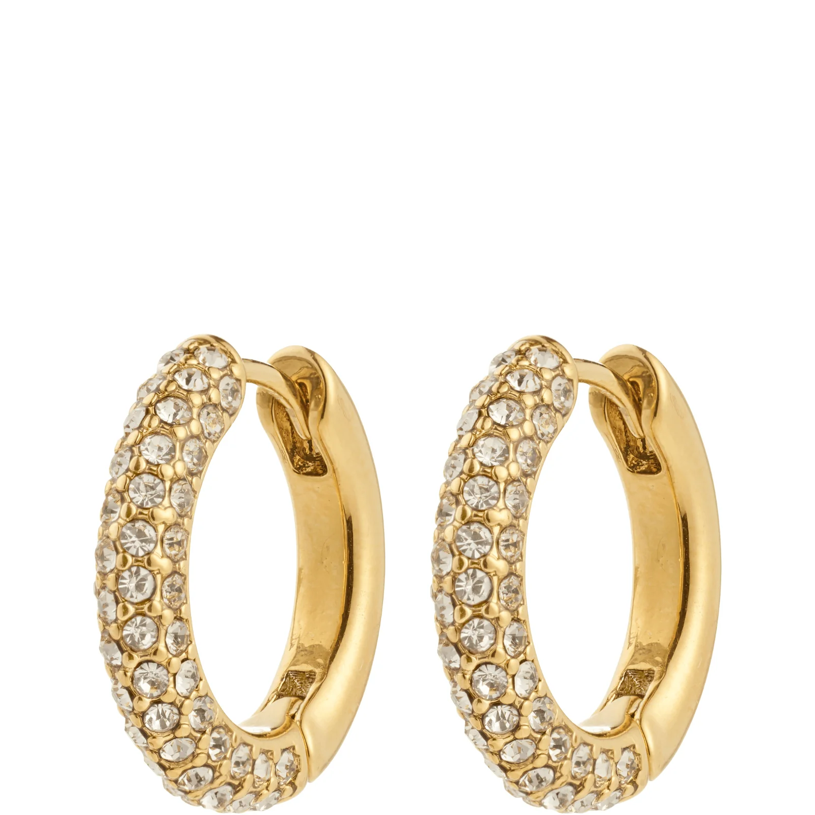 Pilgrim Tatum Medium Gold Crystal Hoop Earrings
