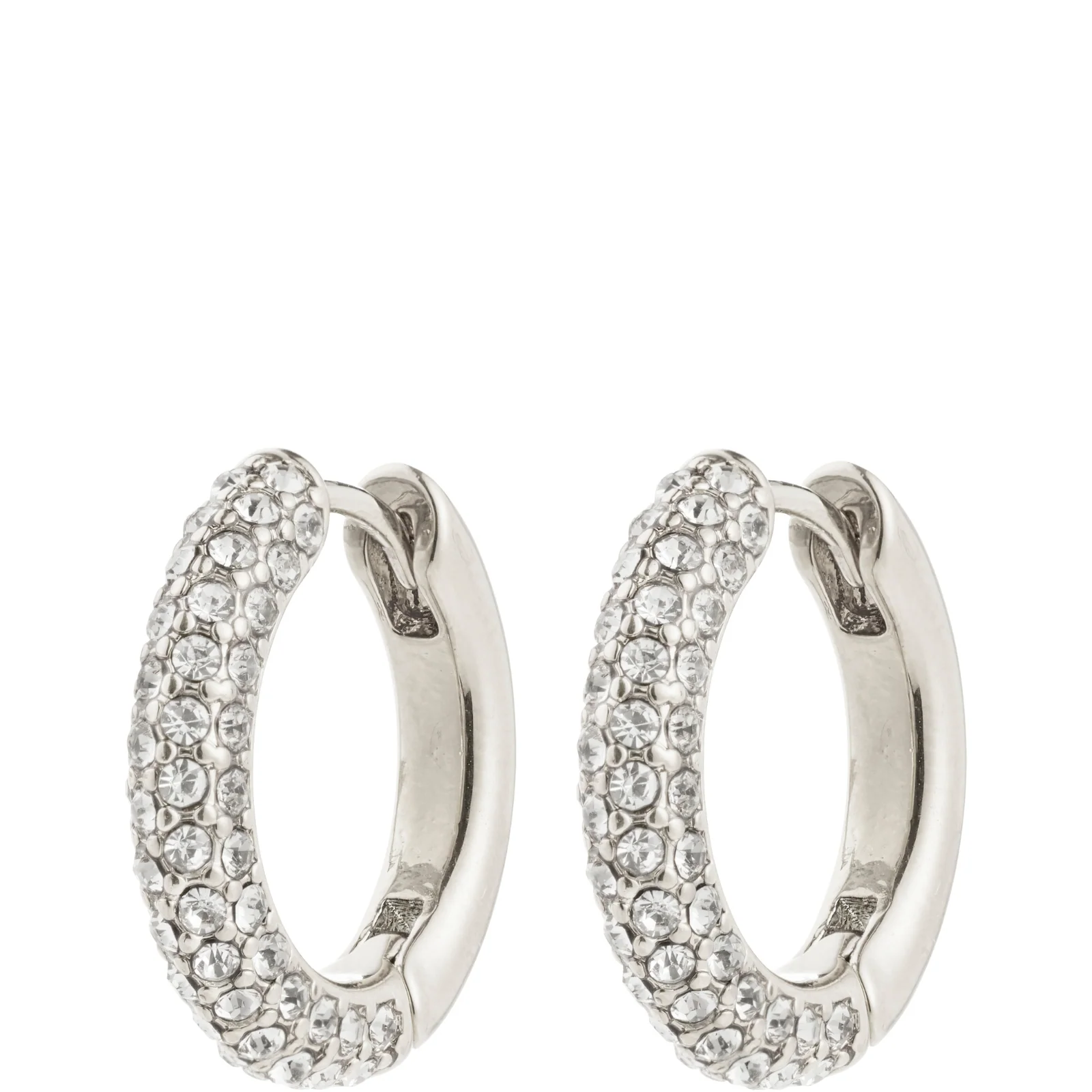 Pilgrim Tatum Medium Silver Crystal Hoop Earrings