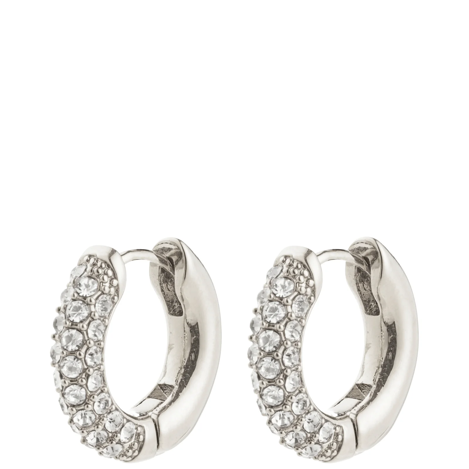 Pilgrim Tatum Small Silver Crystal Hoop Earrings